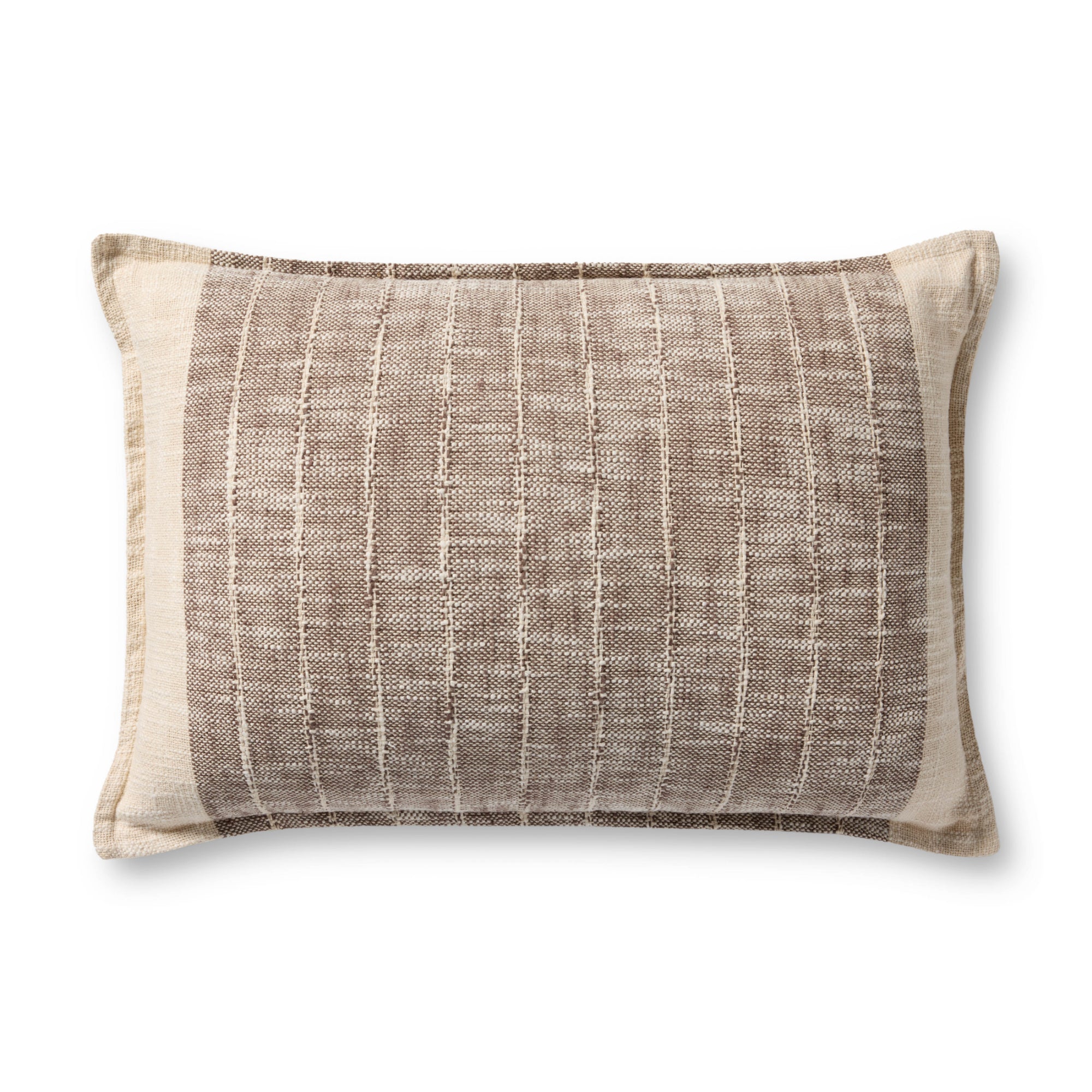 Loloi Brown/Ivory 16'' x 26'' Cover with Down Pillow