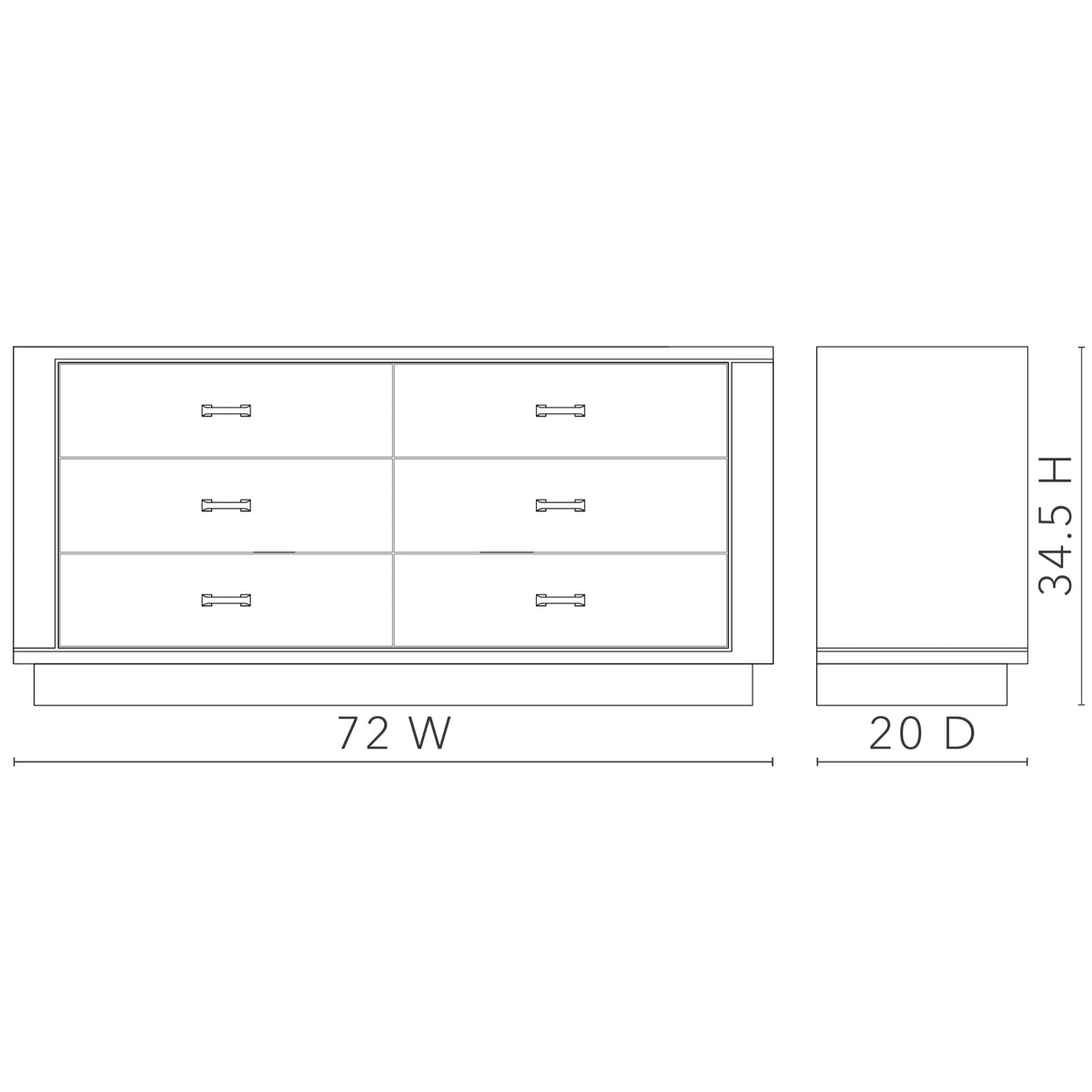 Ethan 6-Drawer with Glass Top