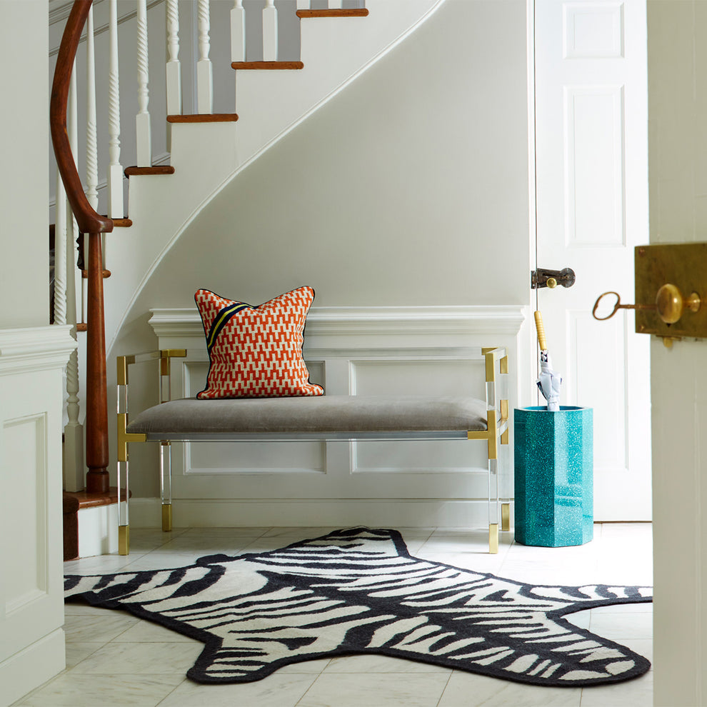 Zebra Flatweave 4' X 6' Rug