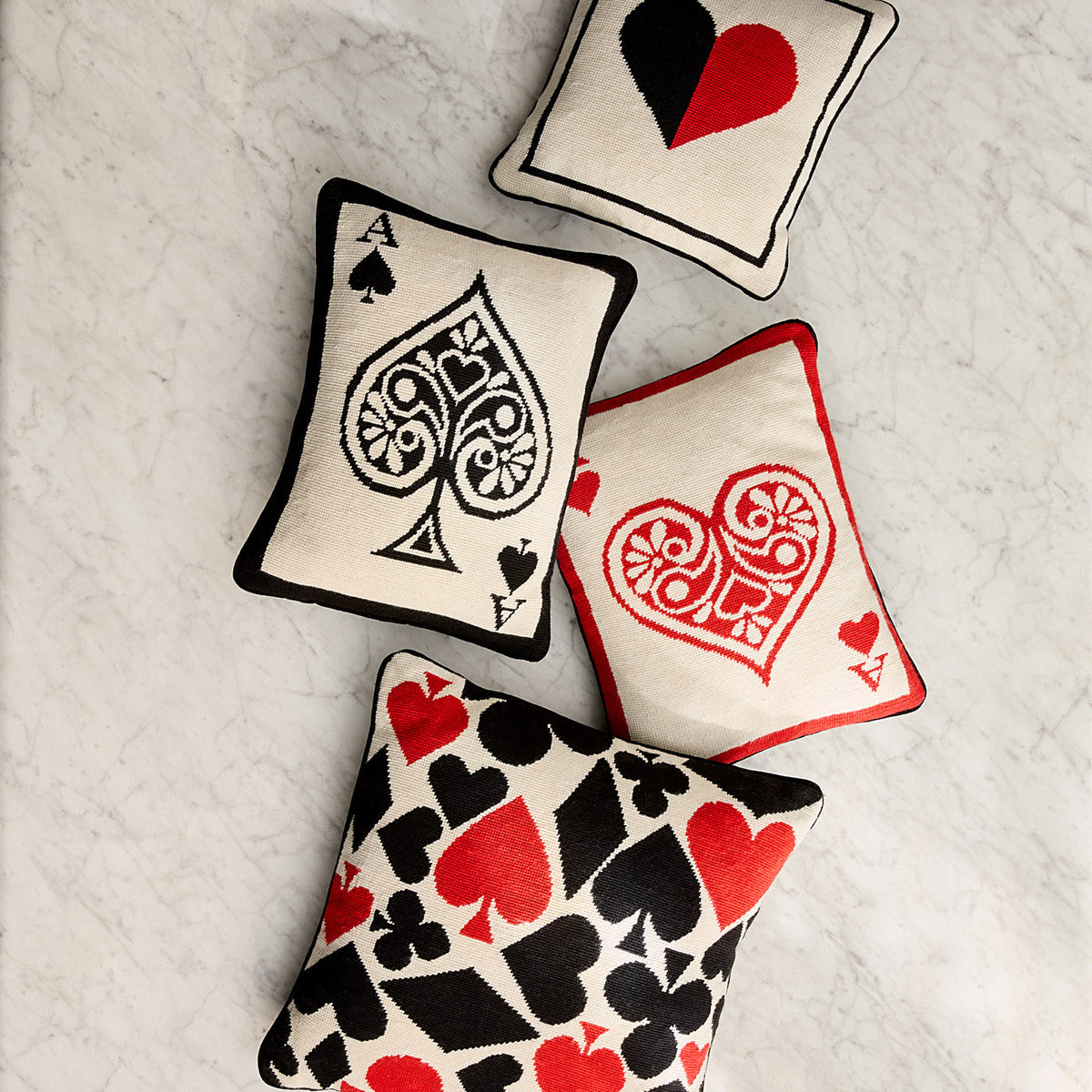 Hearts Needlepoint Pillow