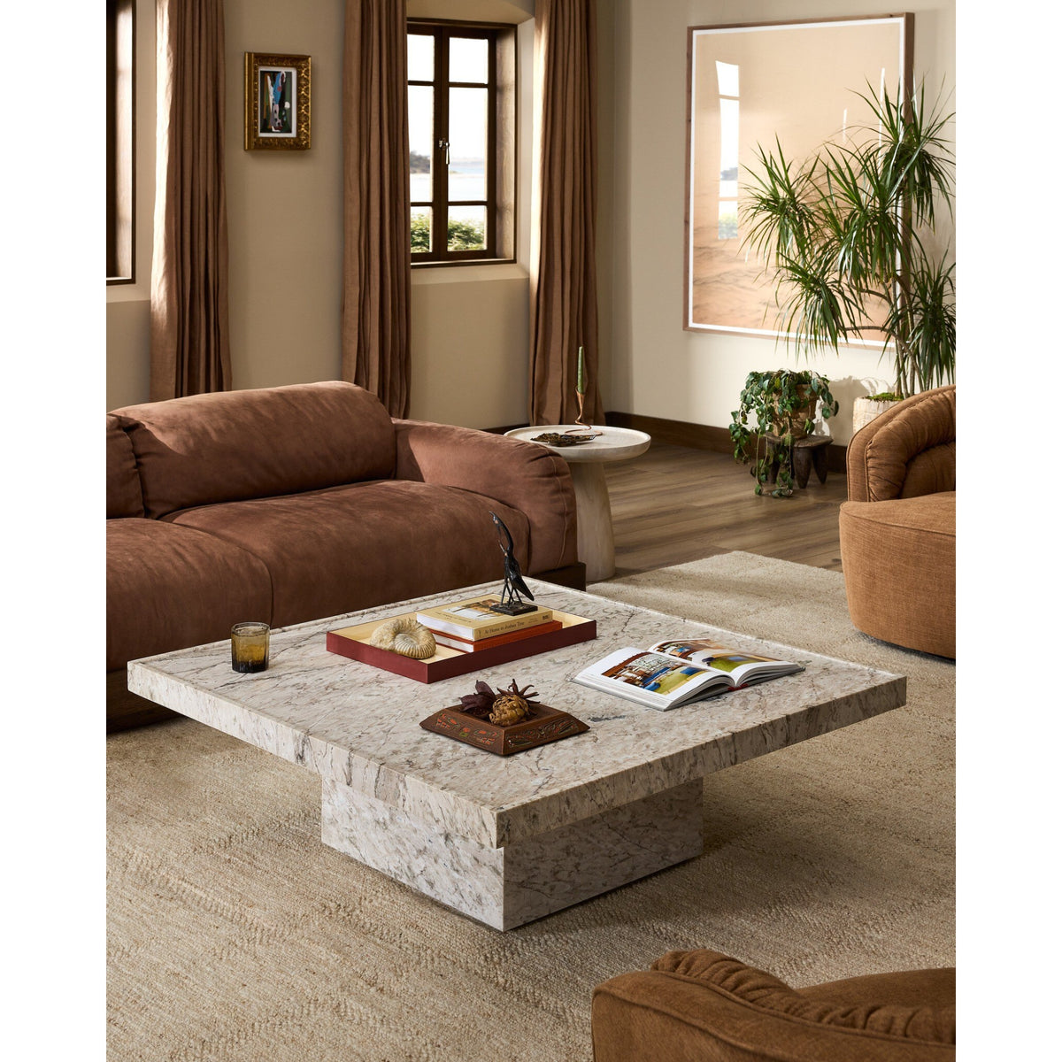 Lex Coffee Table - Sand Marble by Four Hands