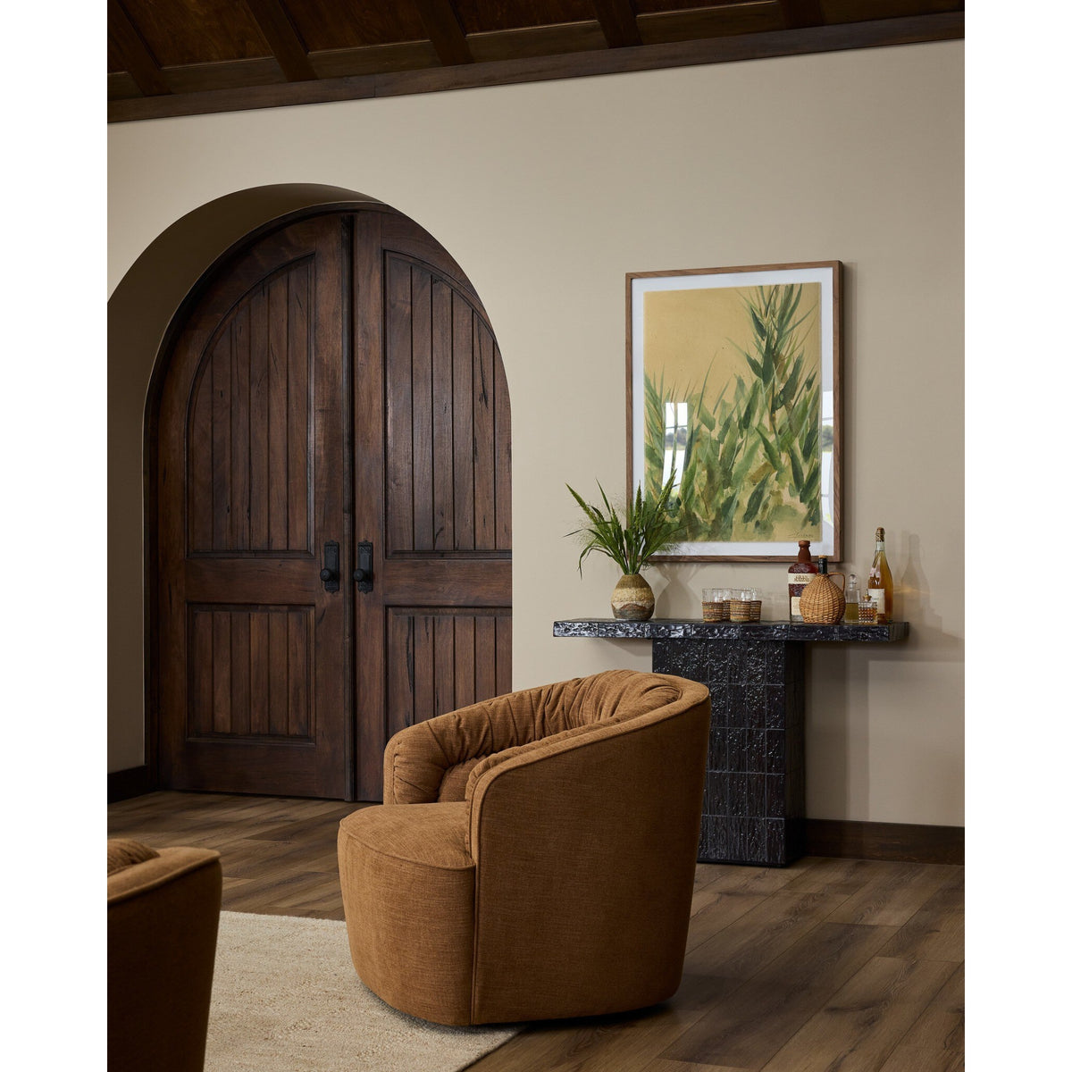 Tanik Console Table - Textured Brown Tile by Four Hands