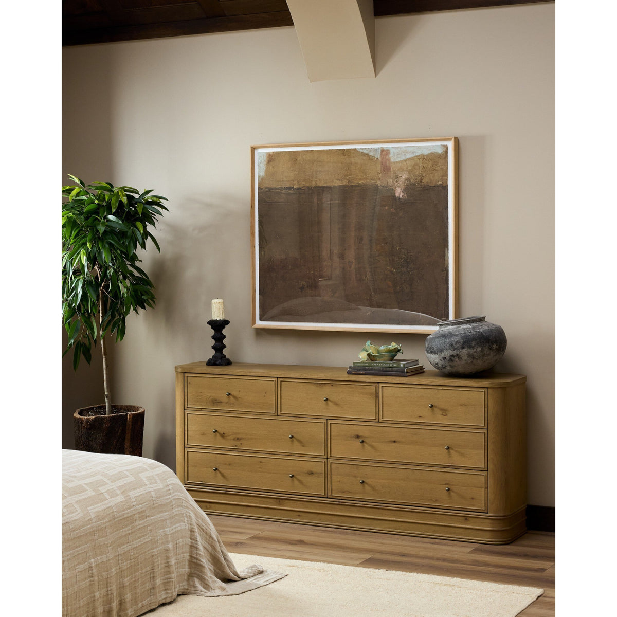 Minnie 7 Drawer Dresser - Aged Natural Oak Veneer by Four Hands