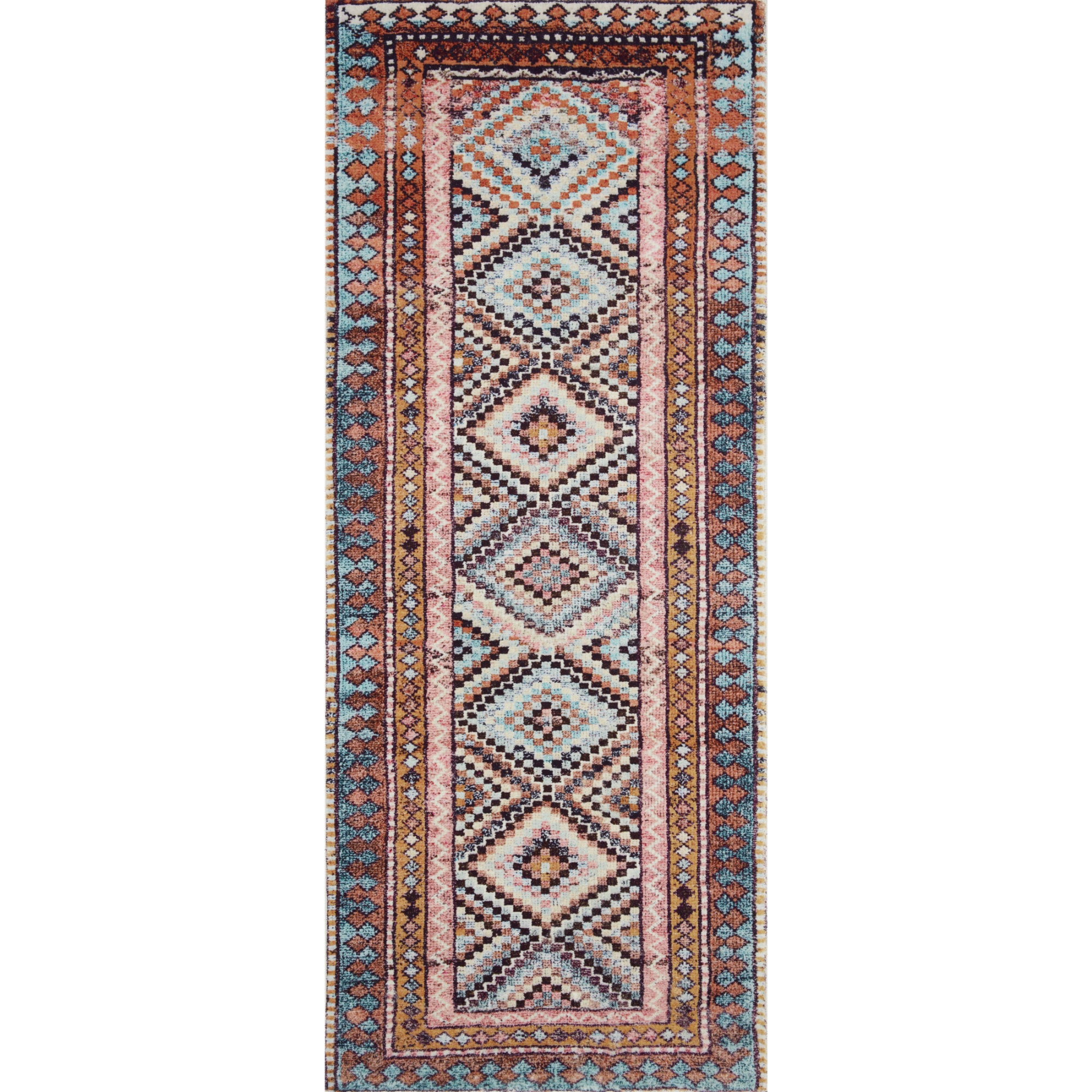 Loloi Fiona Coral/Blue 2'-0" x 5'-0" Accent Rug