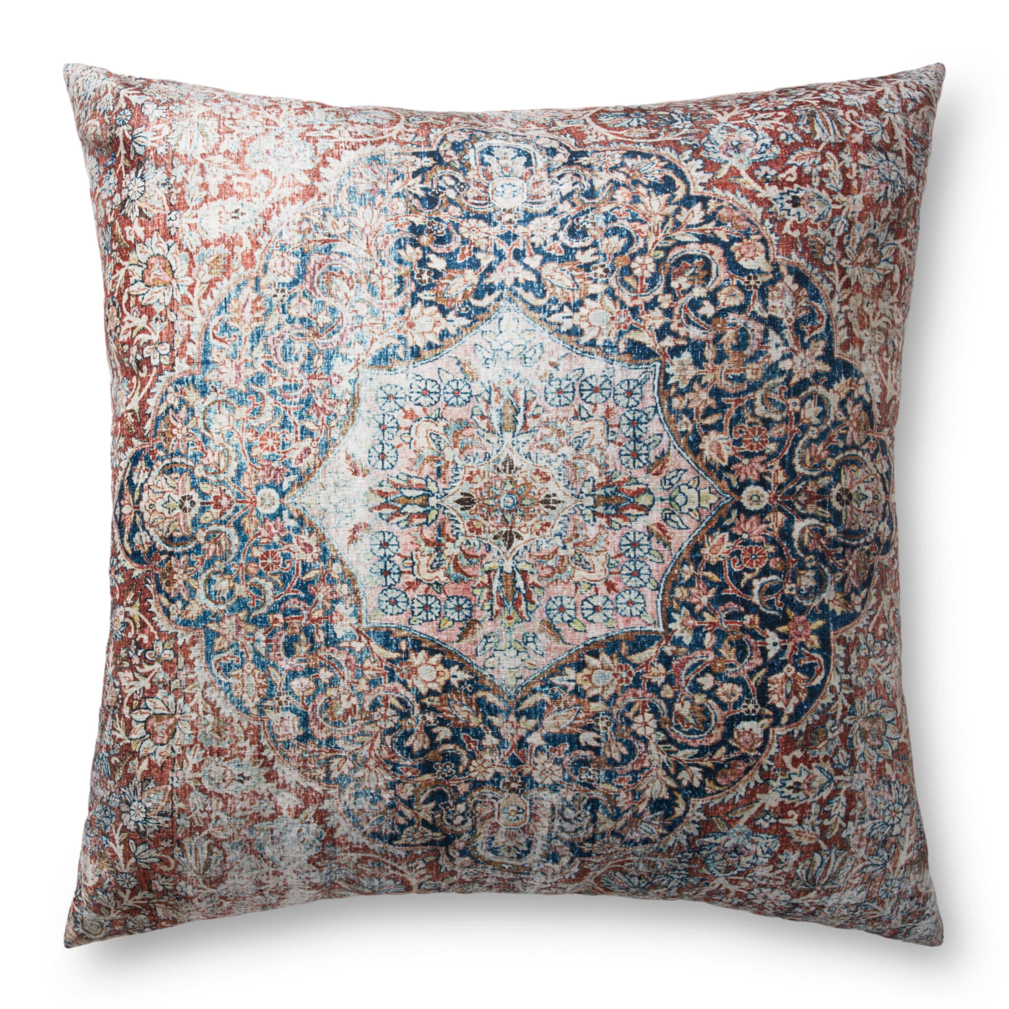 Loloi FP0008 Red/Navy 36 x 36 x 6 Floor Pillow