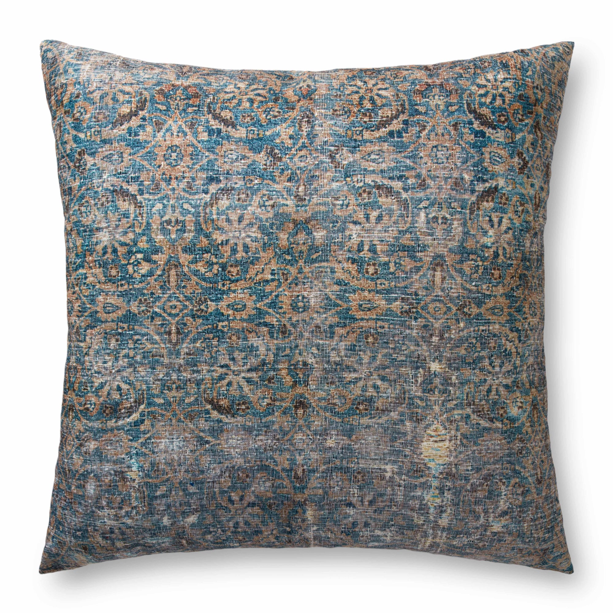 Loloi FP0010 Lagoon/Brown 36 x 36 x 6 Floor Pillow