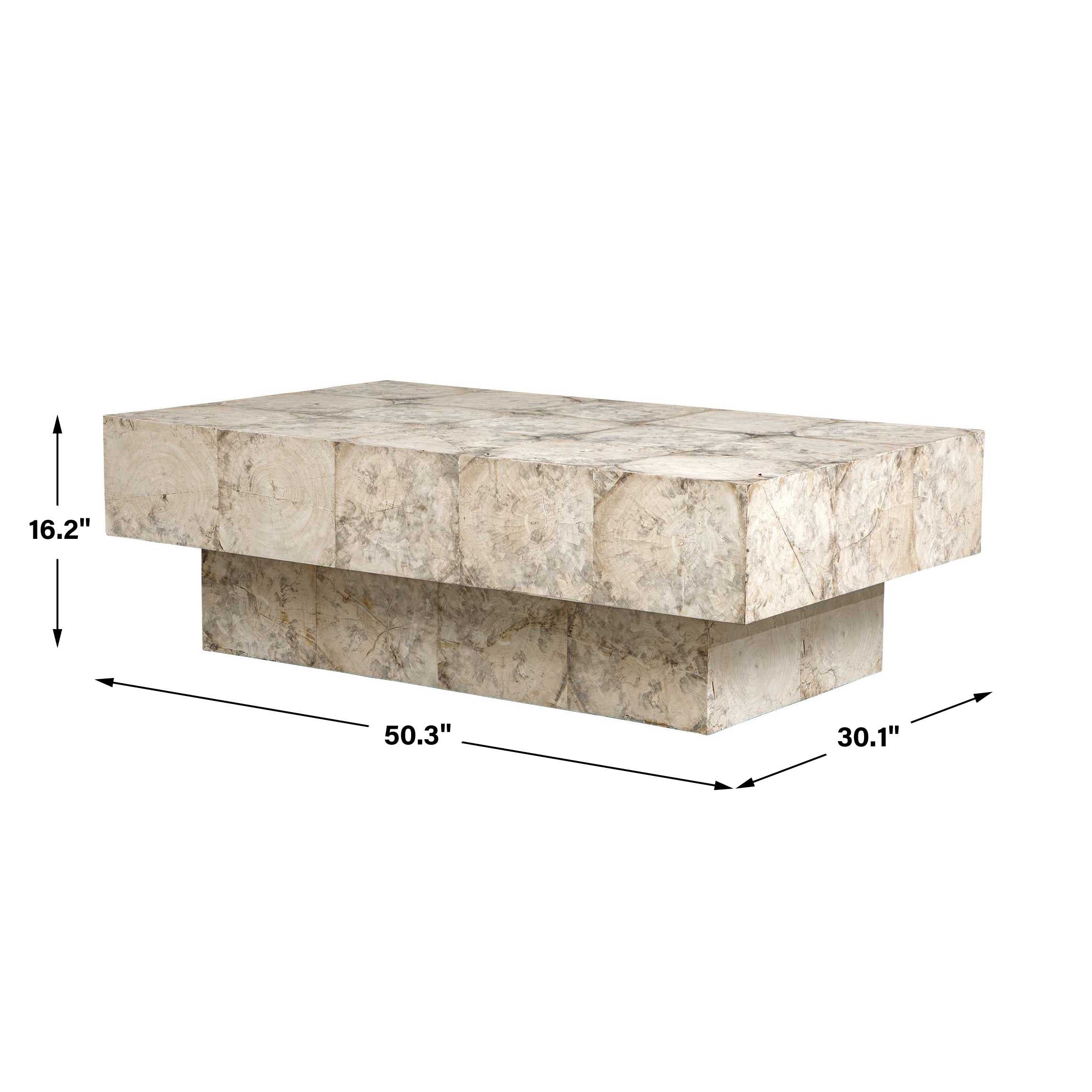 Uttermost Kotoa Bleached White Coffee Table