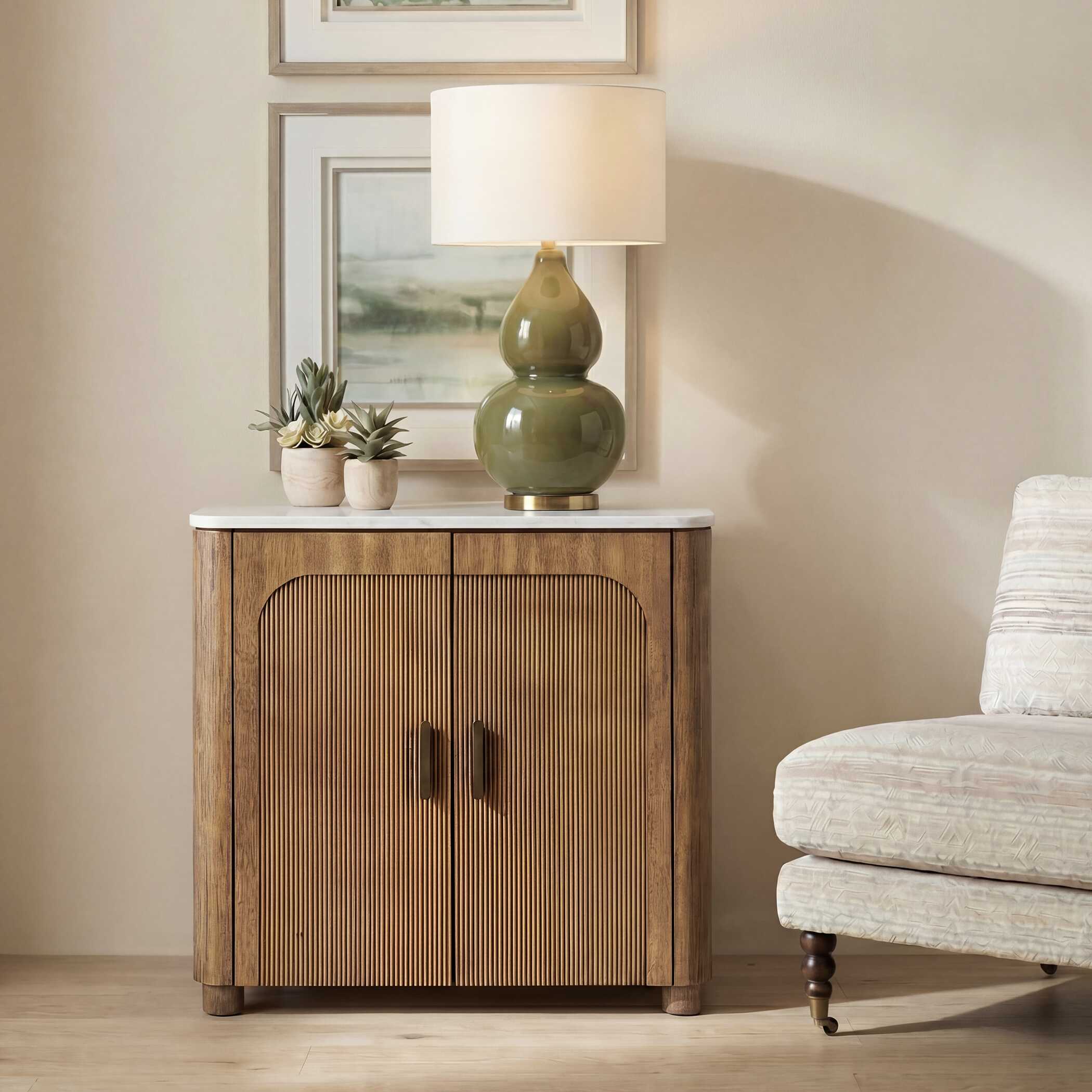 Uttermost Mebarak Reeded 2 Door Cabinet
