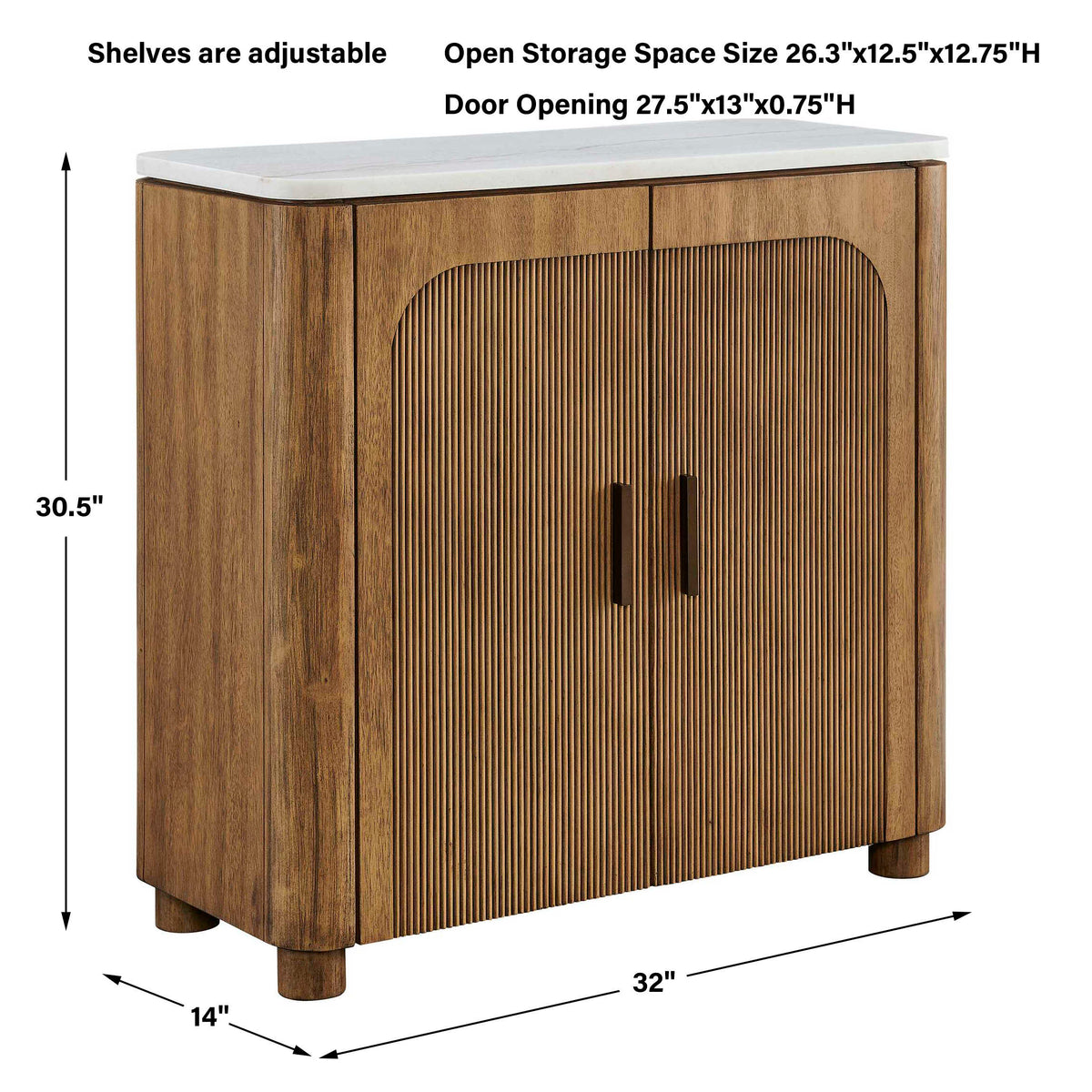Uttermost Mebarak Reeded 2 Door Cabinet