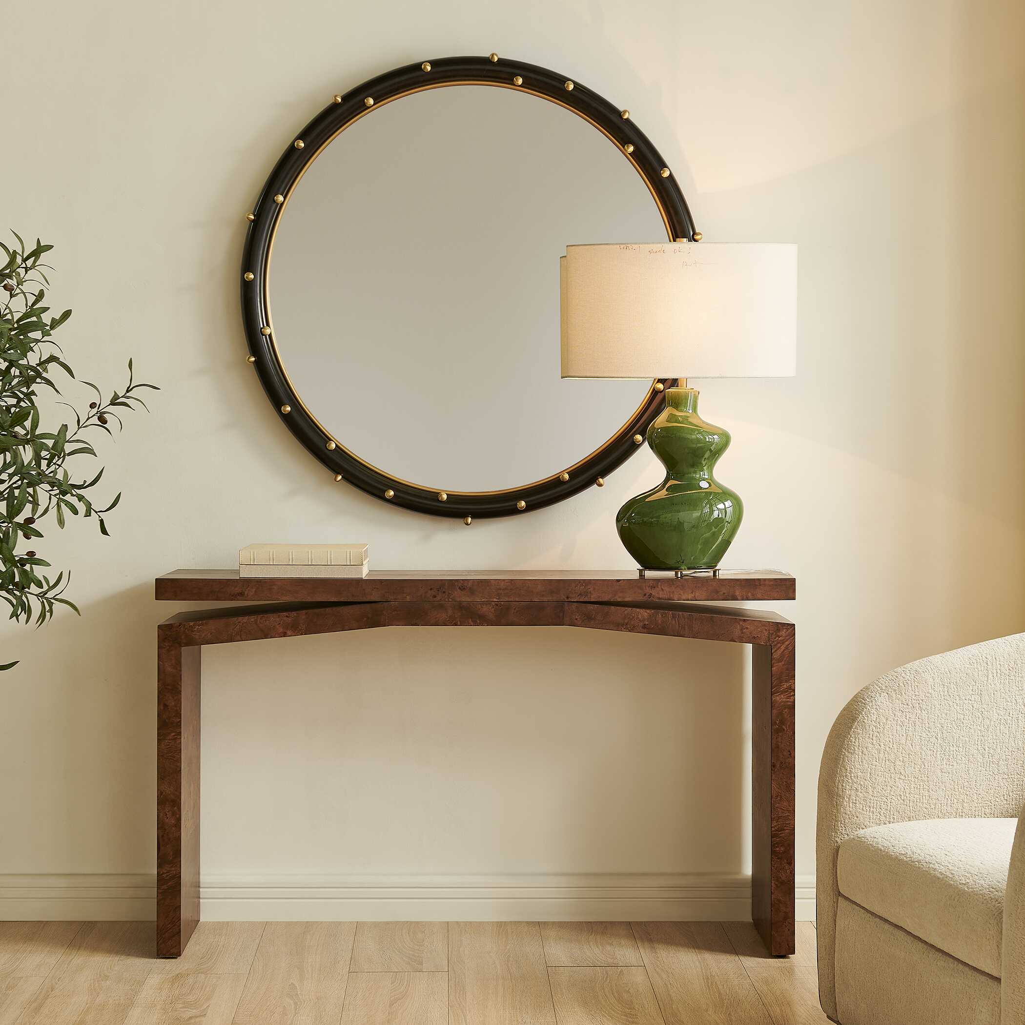 Uttermost Naoko Burl Wood Console Table