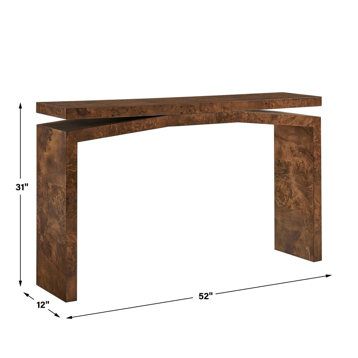 Uttermost Naoko Burl Wood Console Table