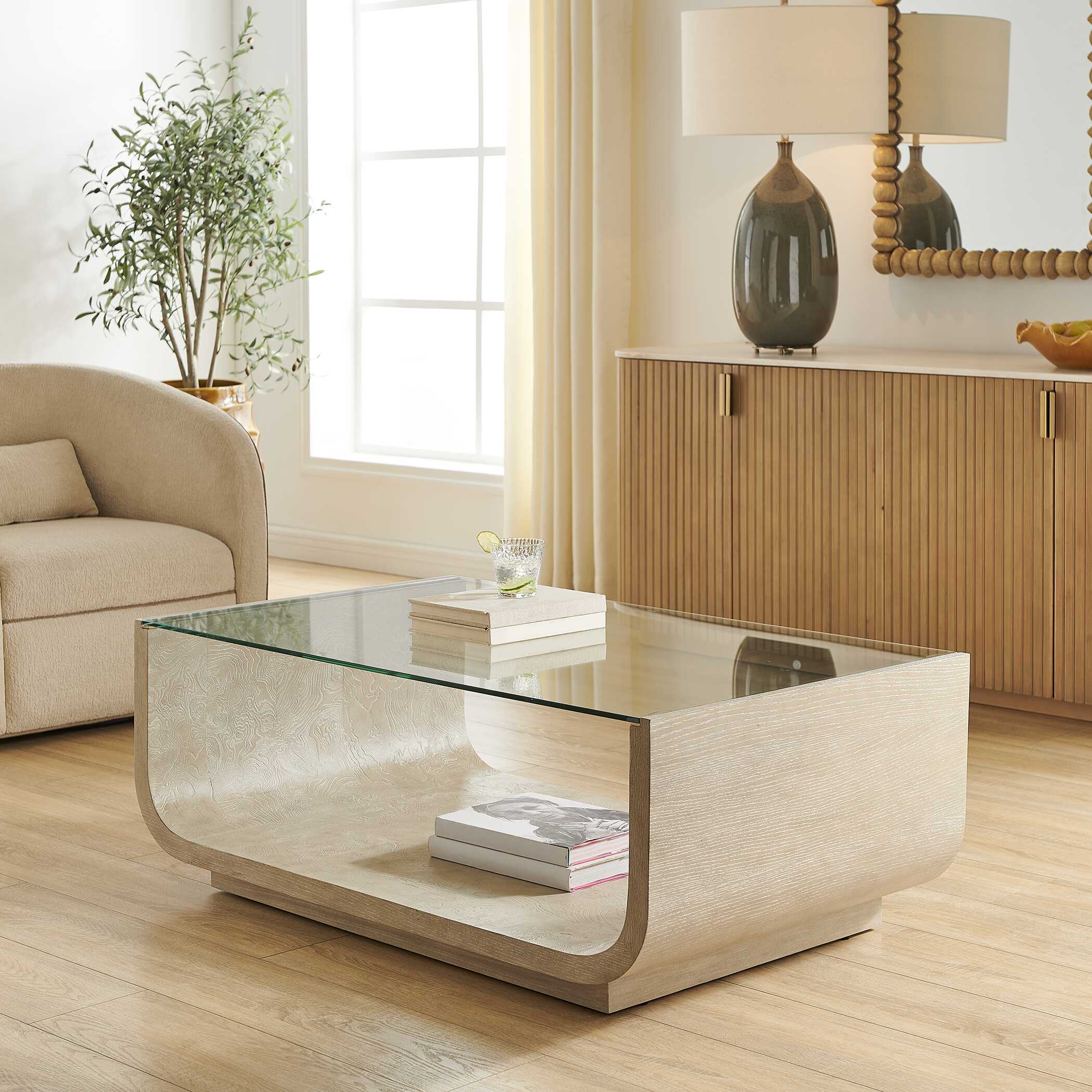 Uttermost Maeva Modern Glass Coffee Table