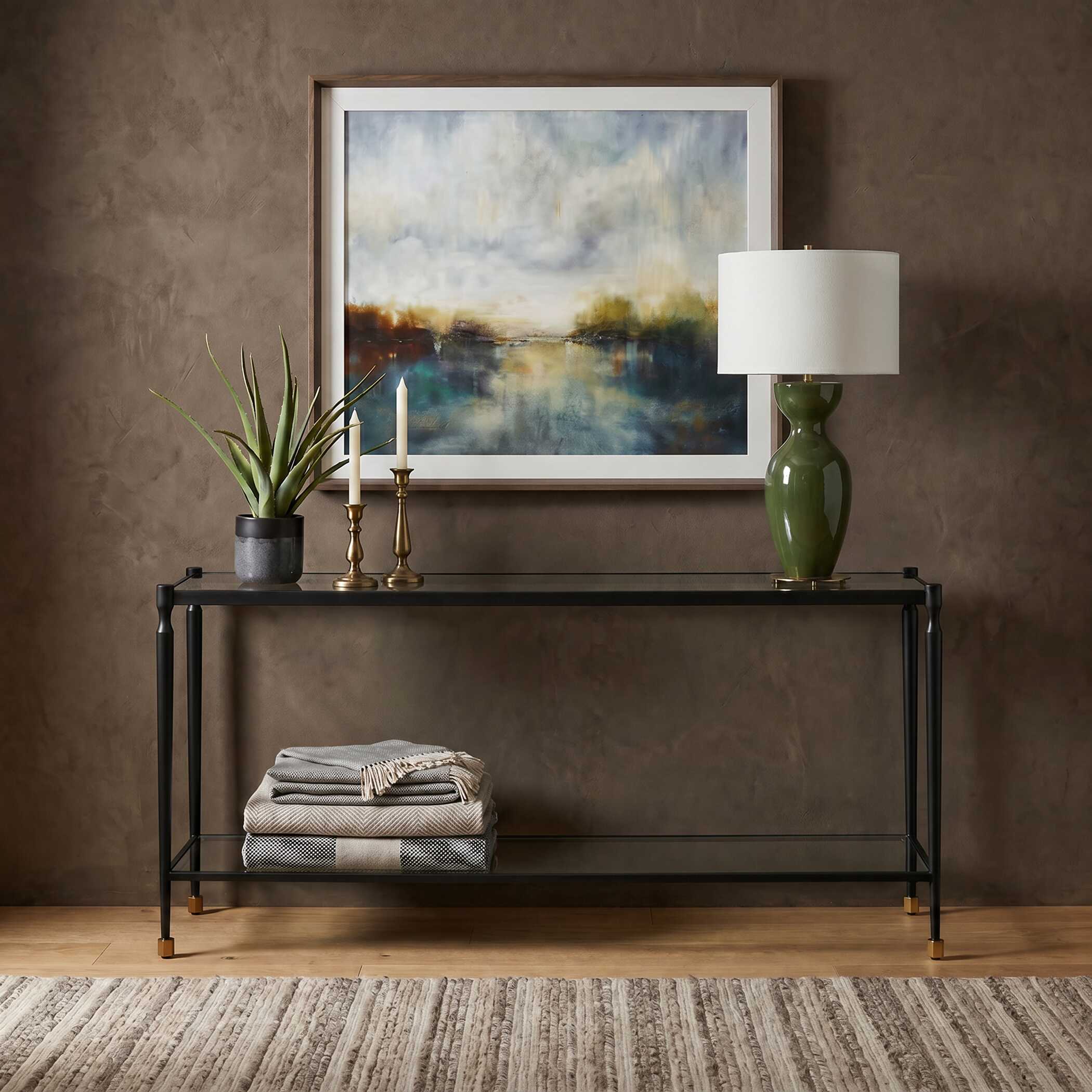Uttermost Javana Glass/Iron Console Table