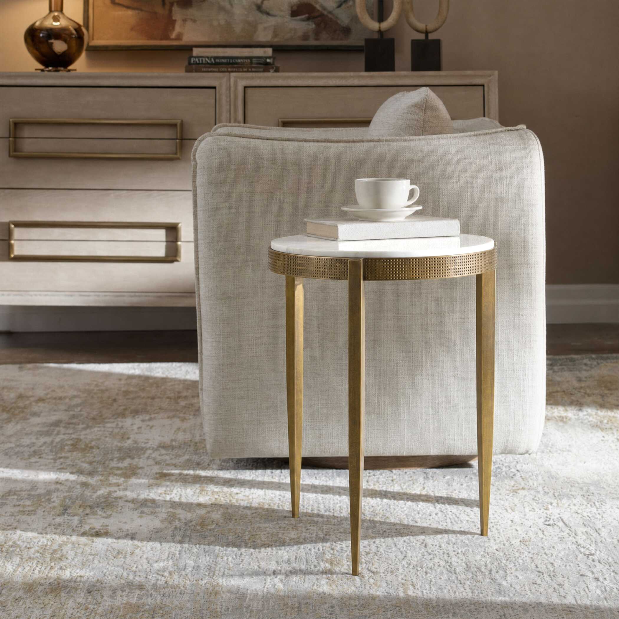 Uttermost Ocilla Antique Brass Accent Table