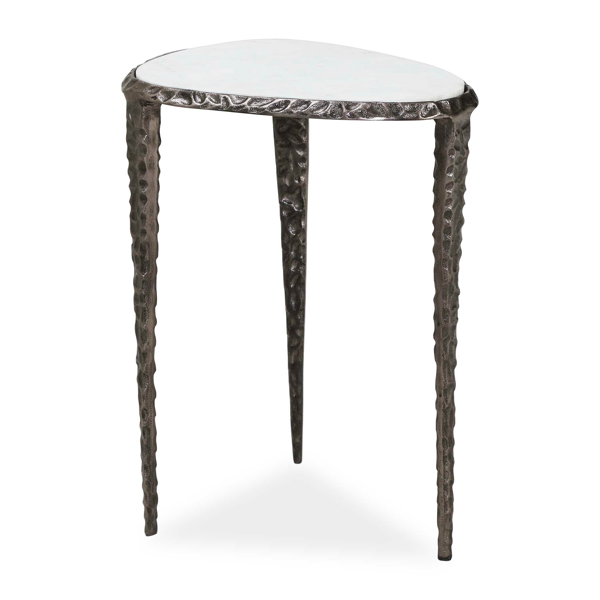 Uttermost Arnold White Marble Accent Table
