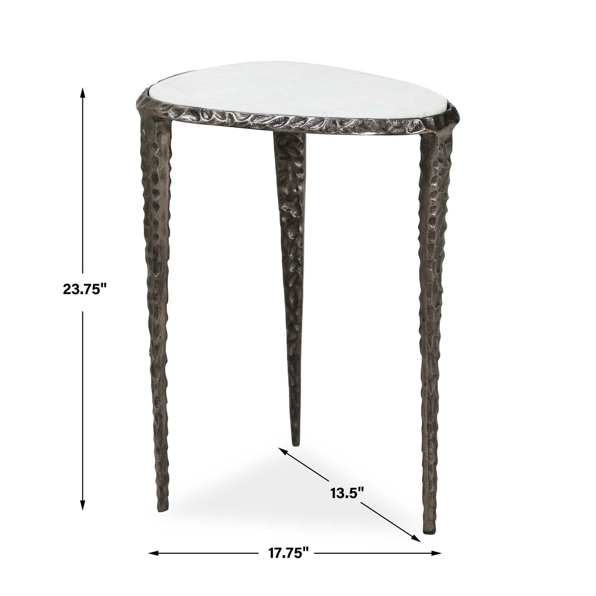 Uttermost Arnold White Marble Accent Table