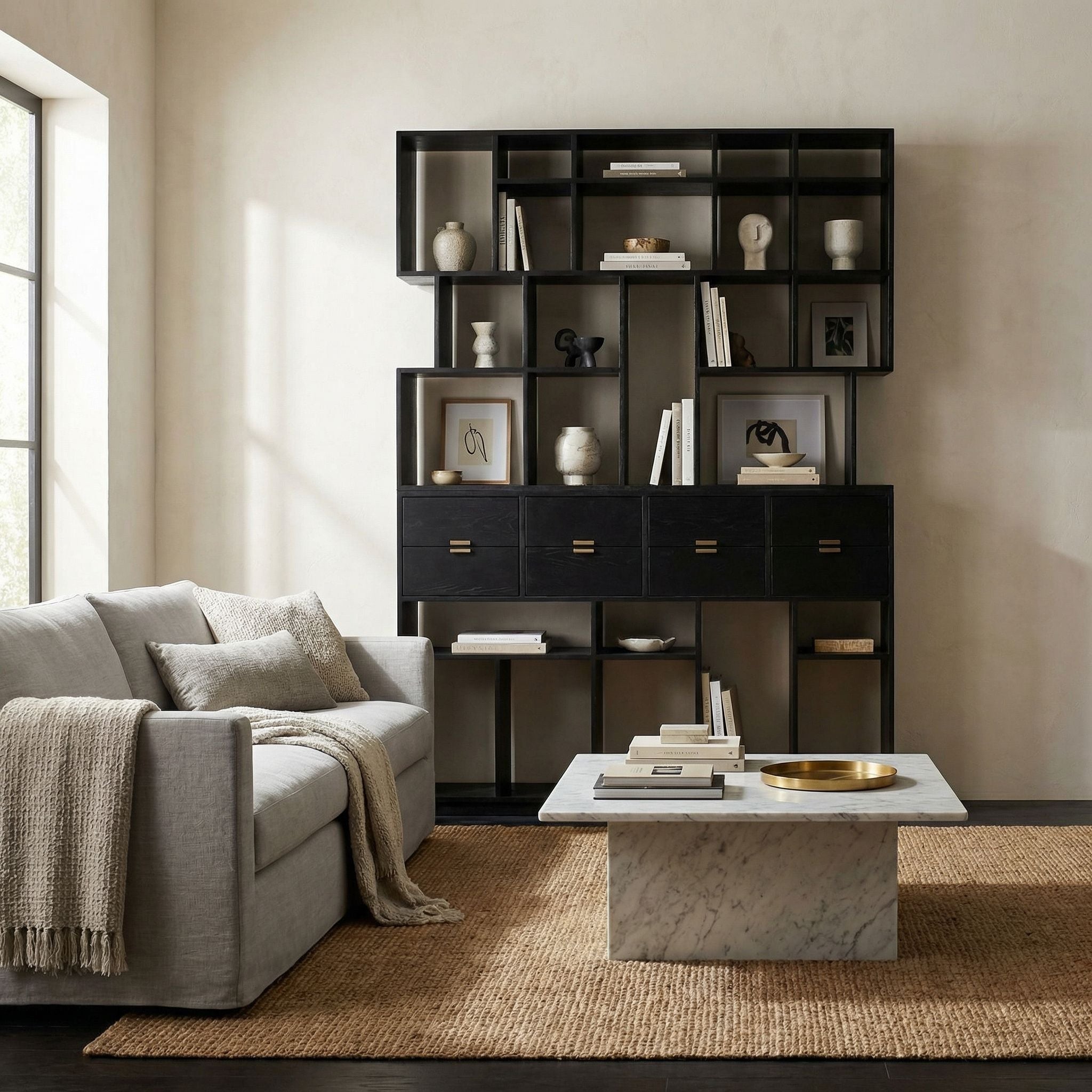 Grobius Bookcase - Hand Rubbed Black