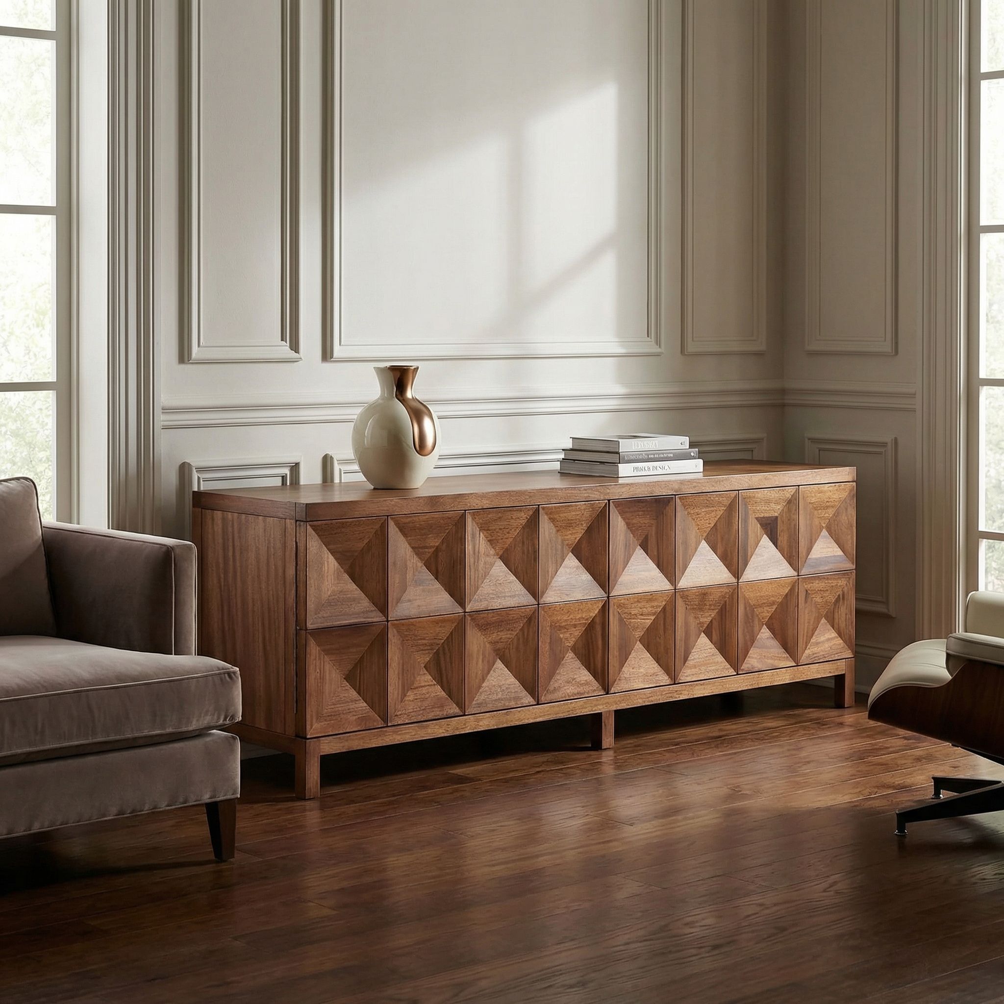 Quadrant 4 Door Sideboard - Dark Walnut