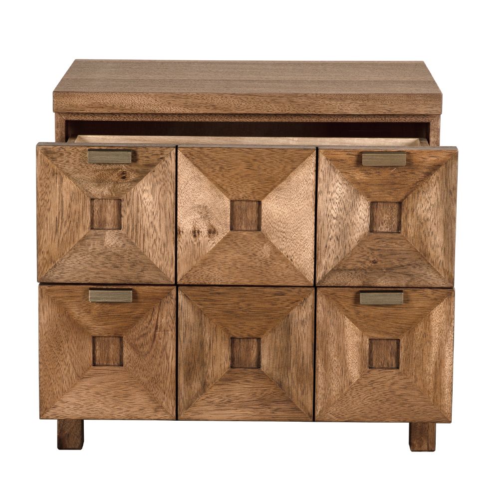 Musashi 2 Drawer Small Cabinet - Dark Walnut