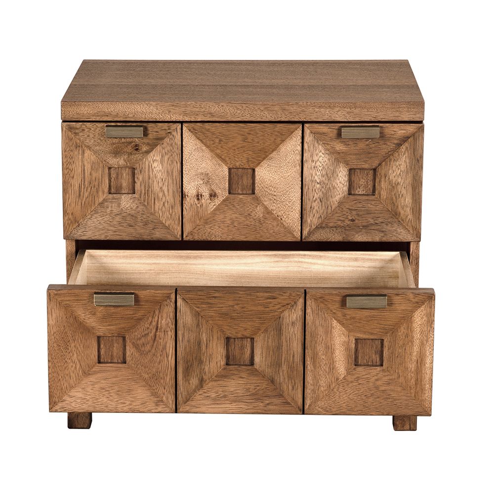Musashi 2 Drawer Small Cabinet - Dark Walnut
