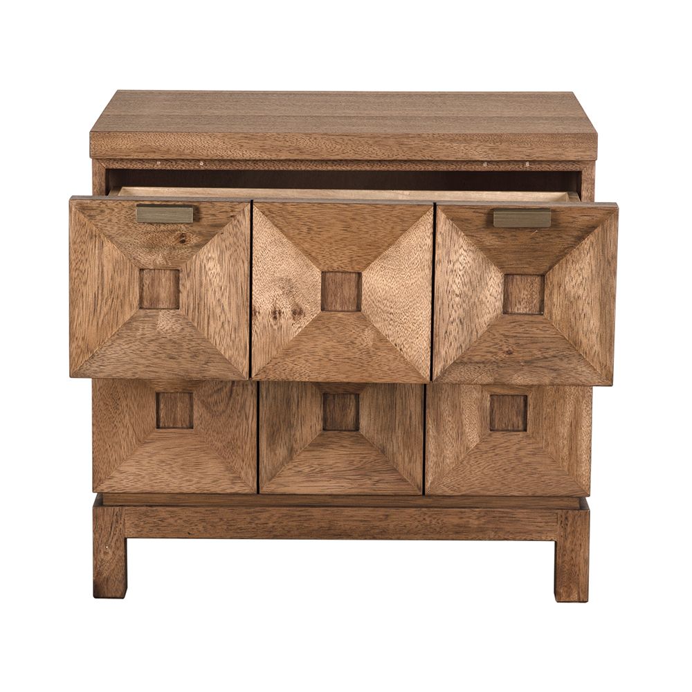 Musashi 2 Drawer Small Cabinet - Dark Walnut