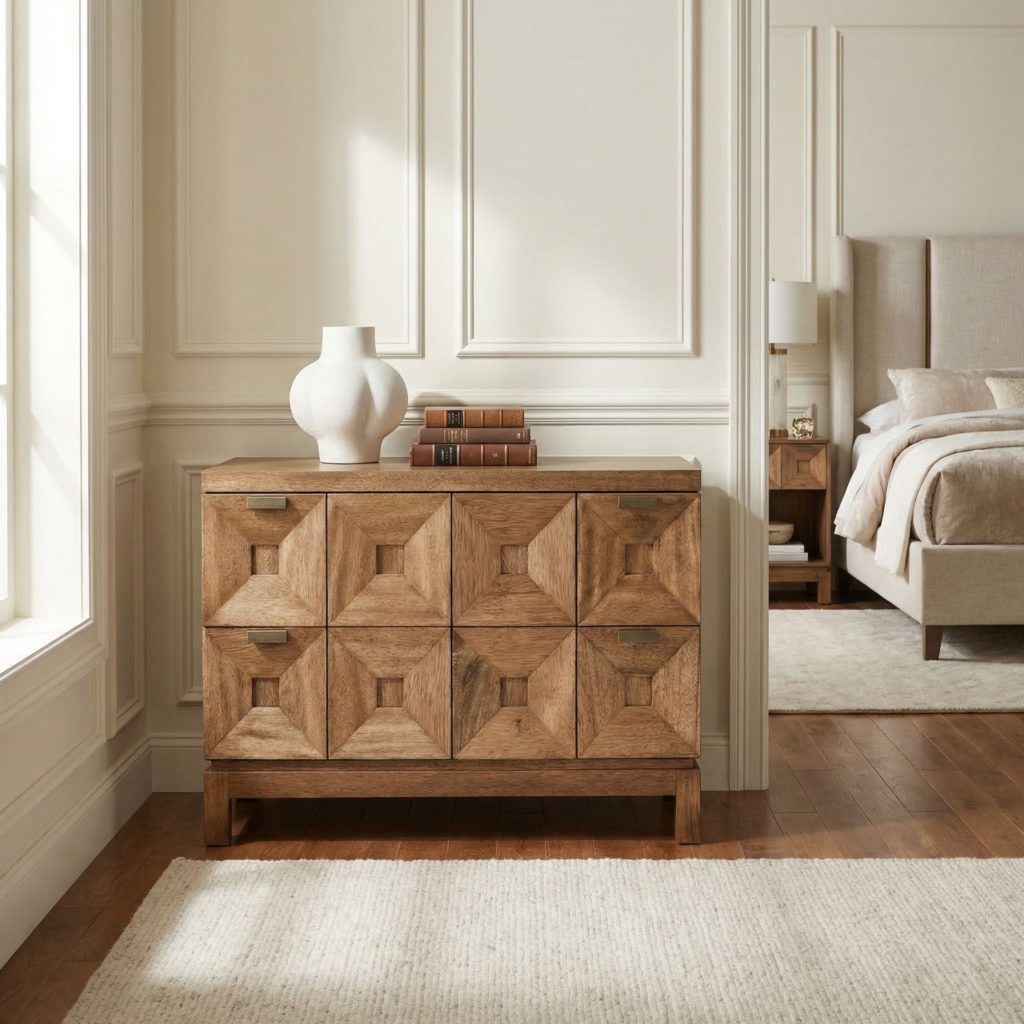Musashi 2 Drawer Large Cabinet - Dark Walnut