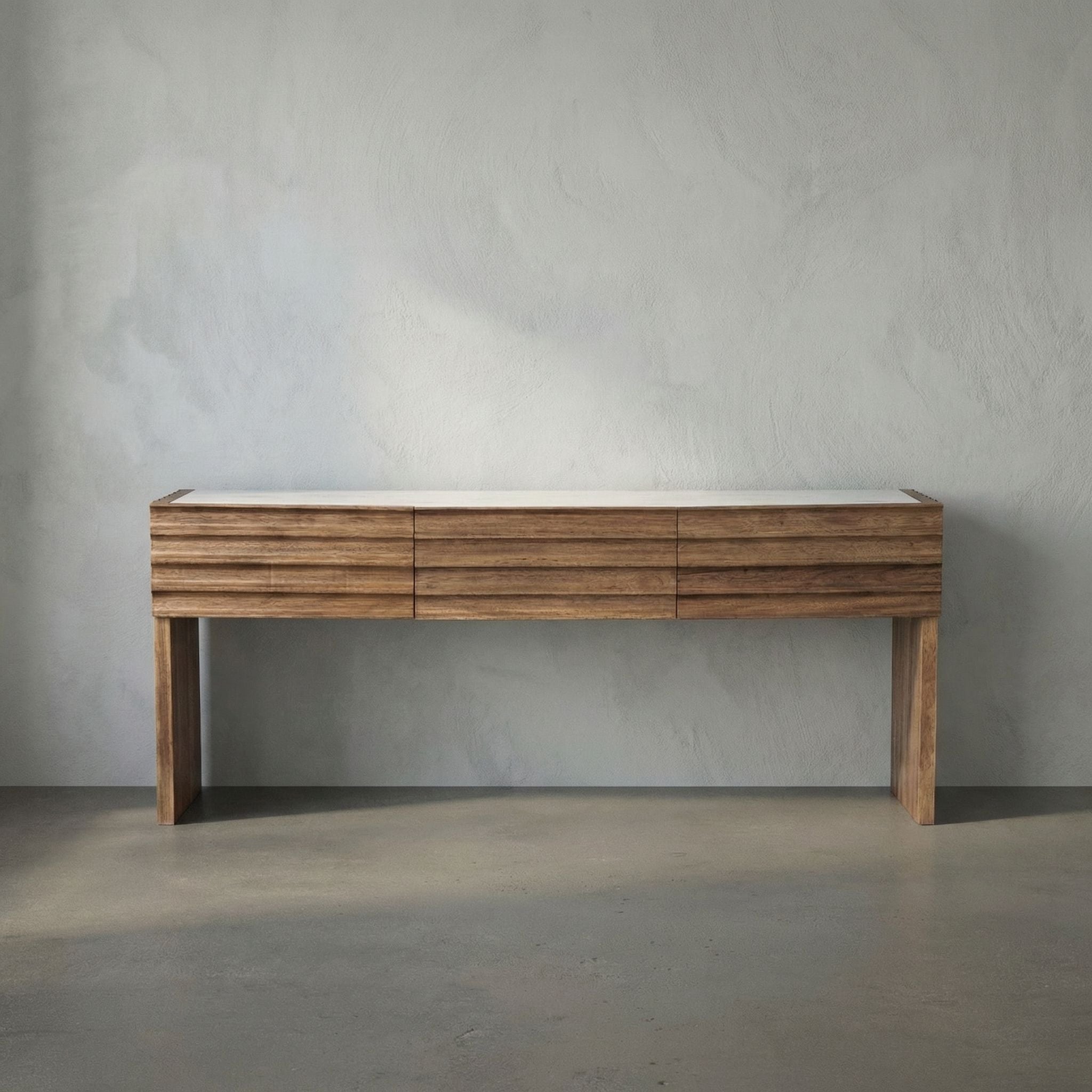 Wolf Console with White Marble Top