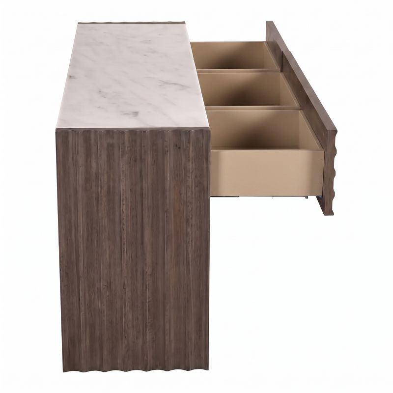 Wolf Console with White Marble Top