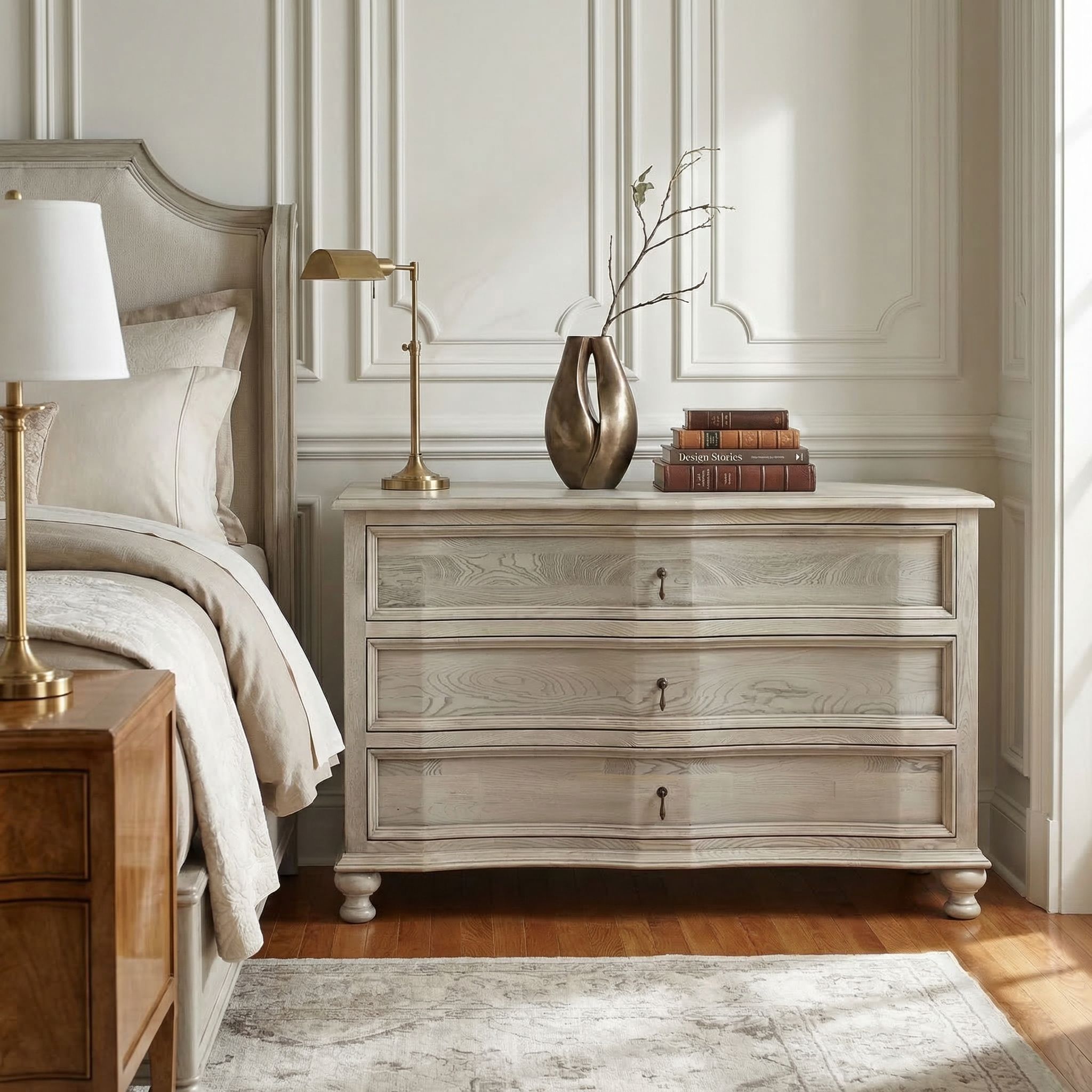 Curved Front 3-Drawer Chest
