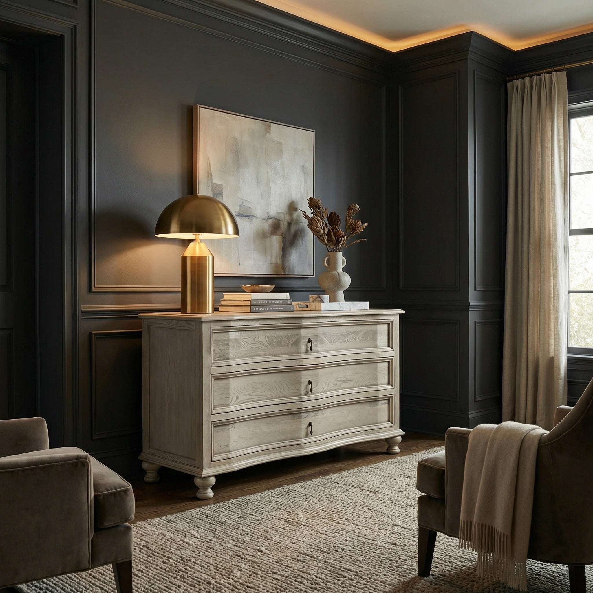 Curved Front 3-Drawer Chest