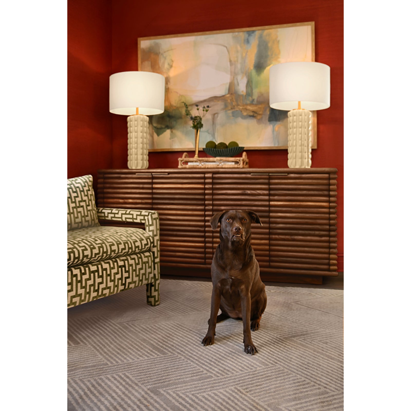 Giovanni Four Door Large Horizontal Reed Buffet