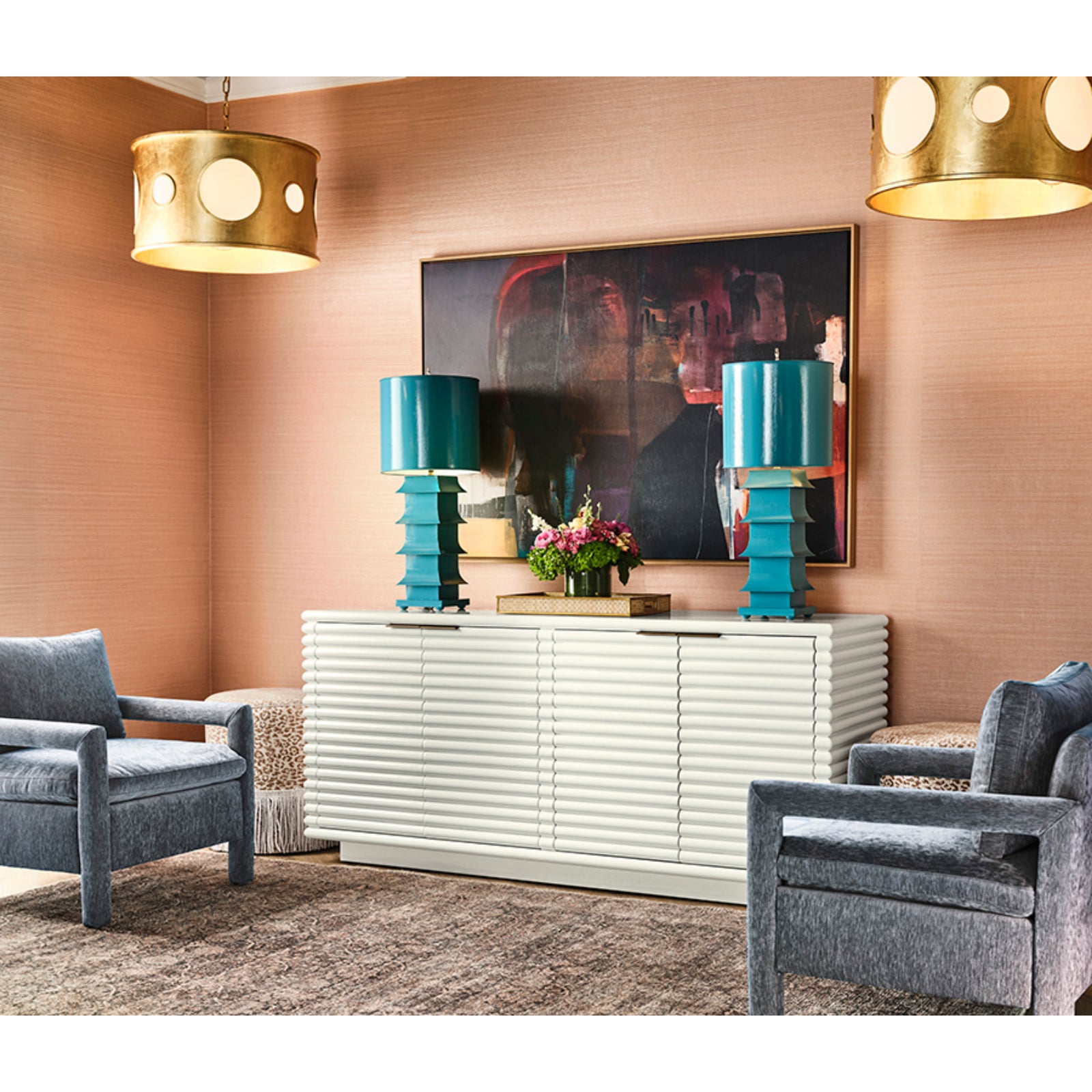 Giovanni Four Door Large Horizontal Reed Buffet