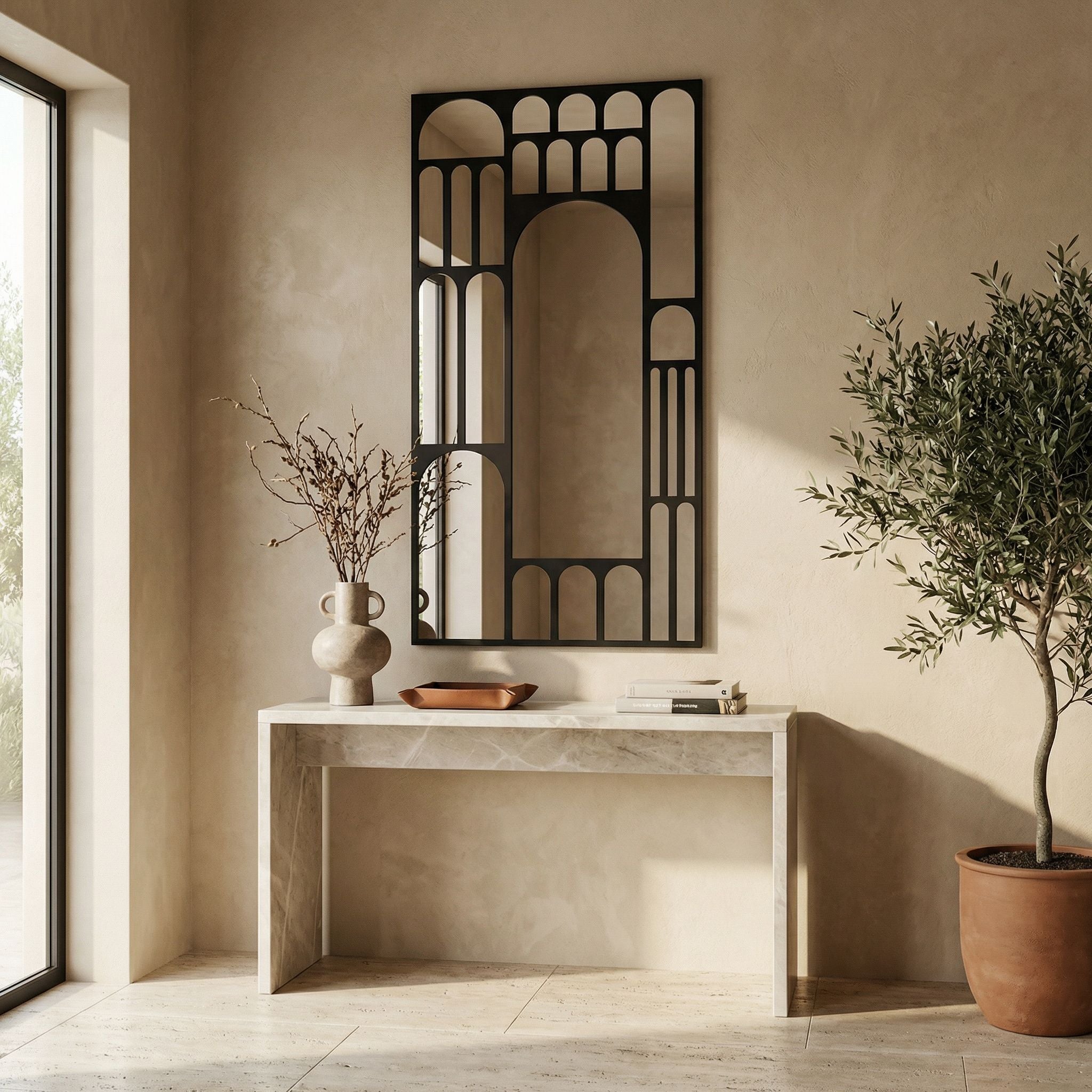 Doorway Mirror - Black Steel