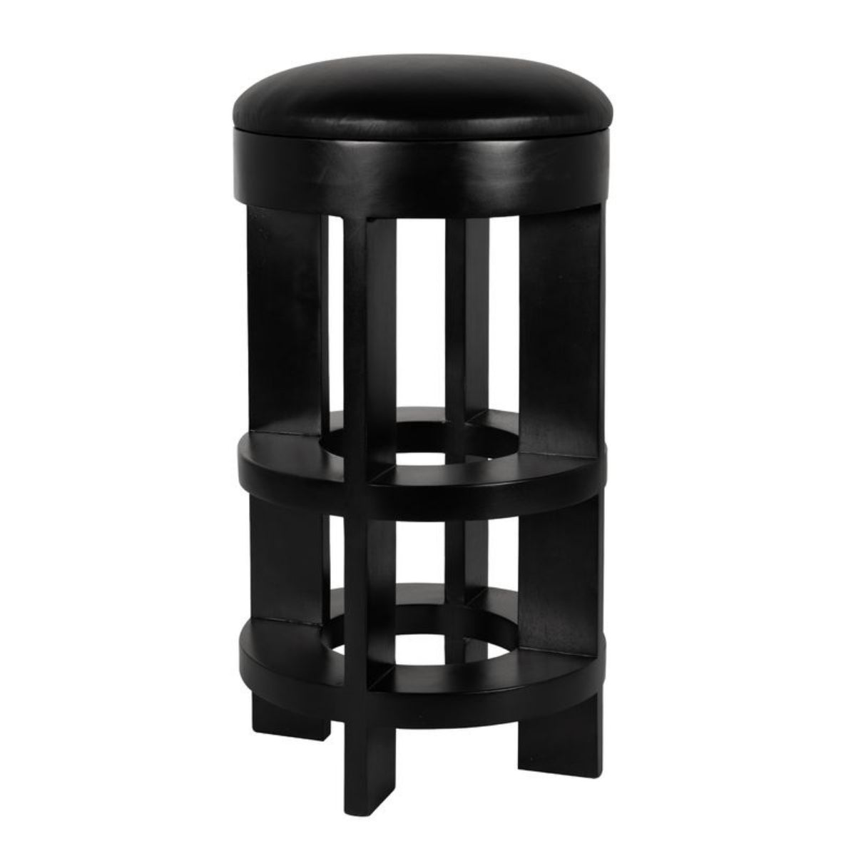 Berlin Bar Stool with Swivel Leather Seat