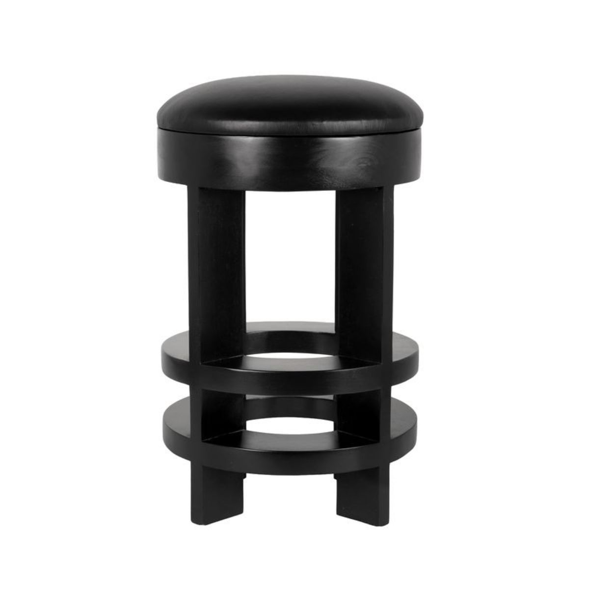 Berlin Counter Stool with Swivel Leather Seat