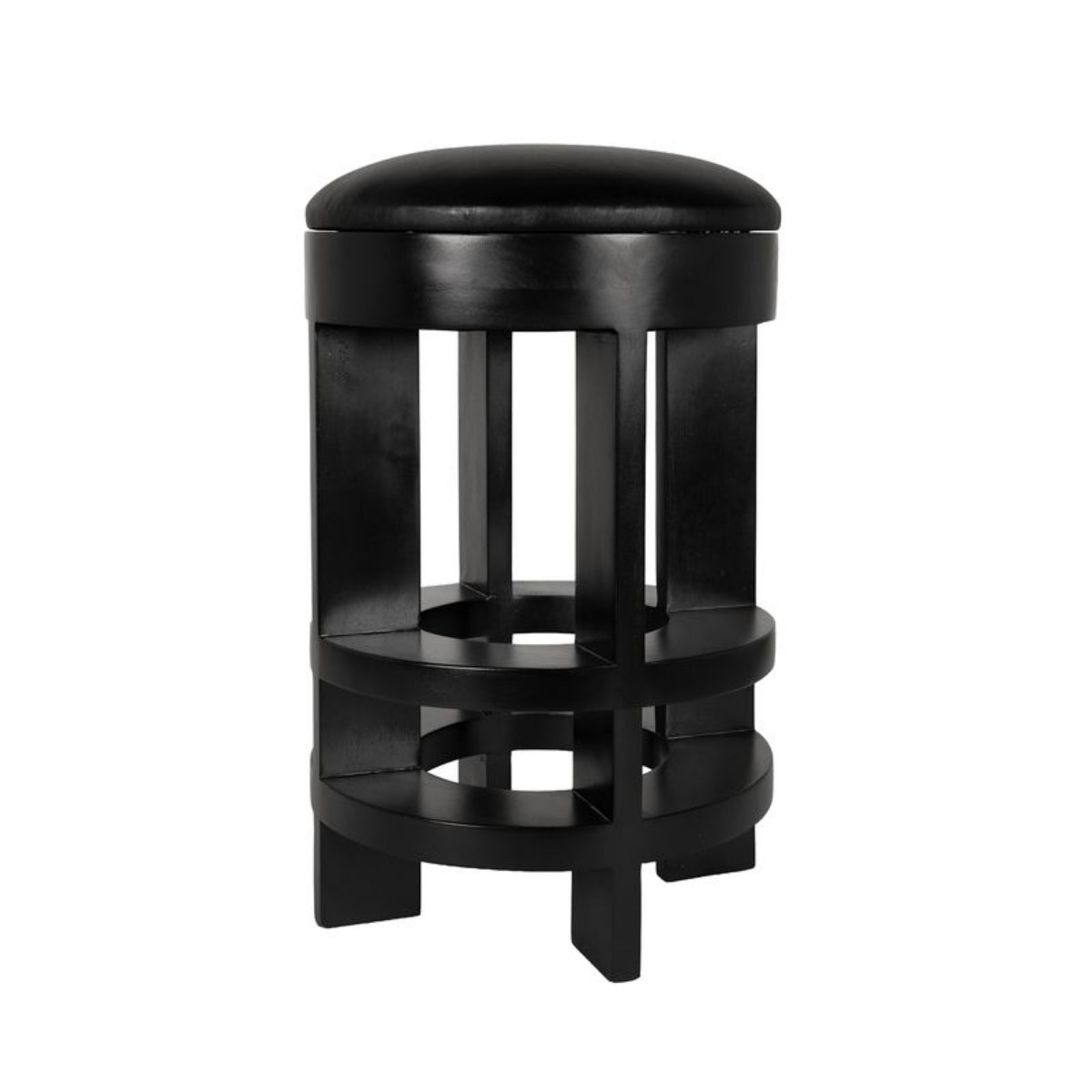 Berlin Counter Stool with Swivel Leather Seat