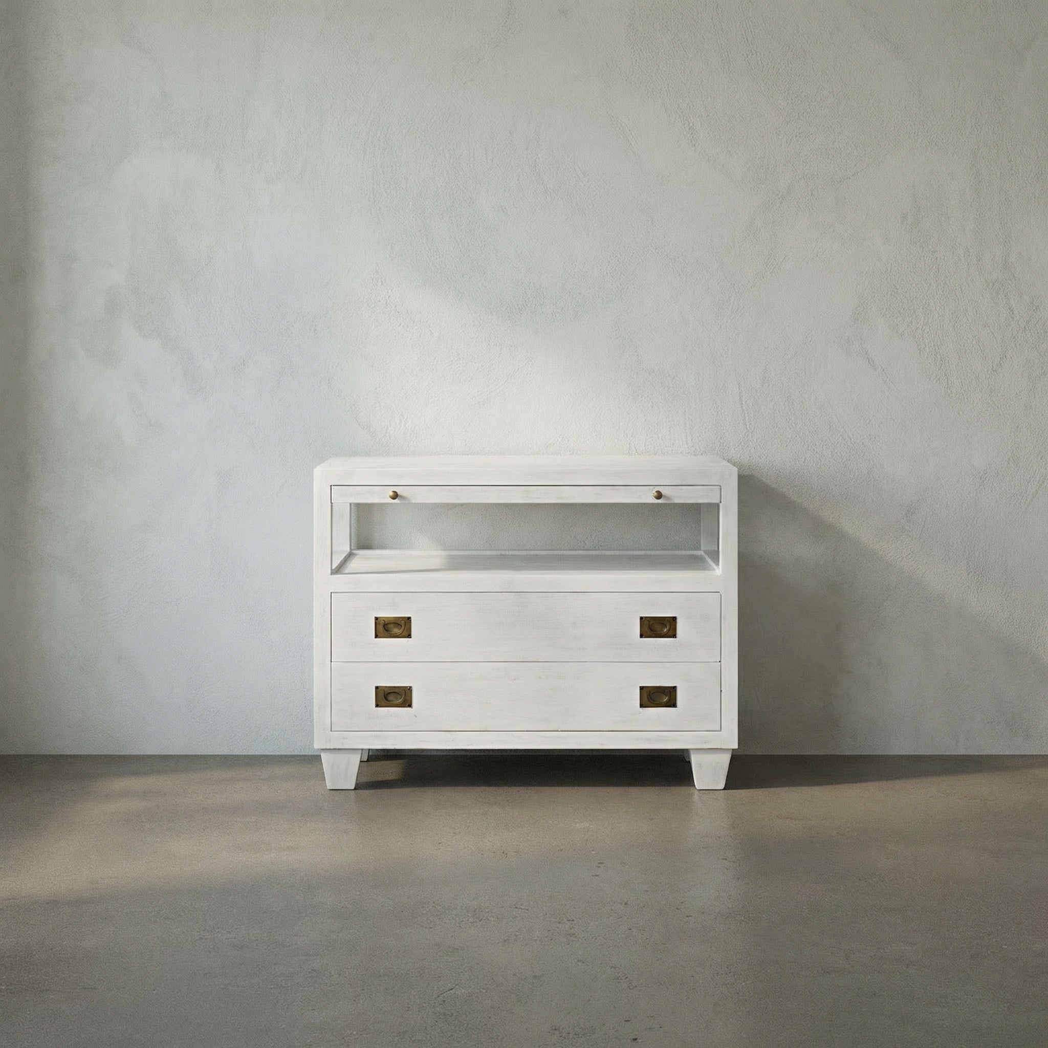 2-Drawer Side Table with Sliding Tray