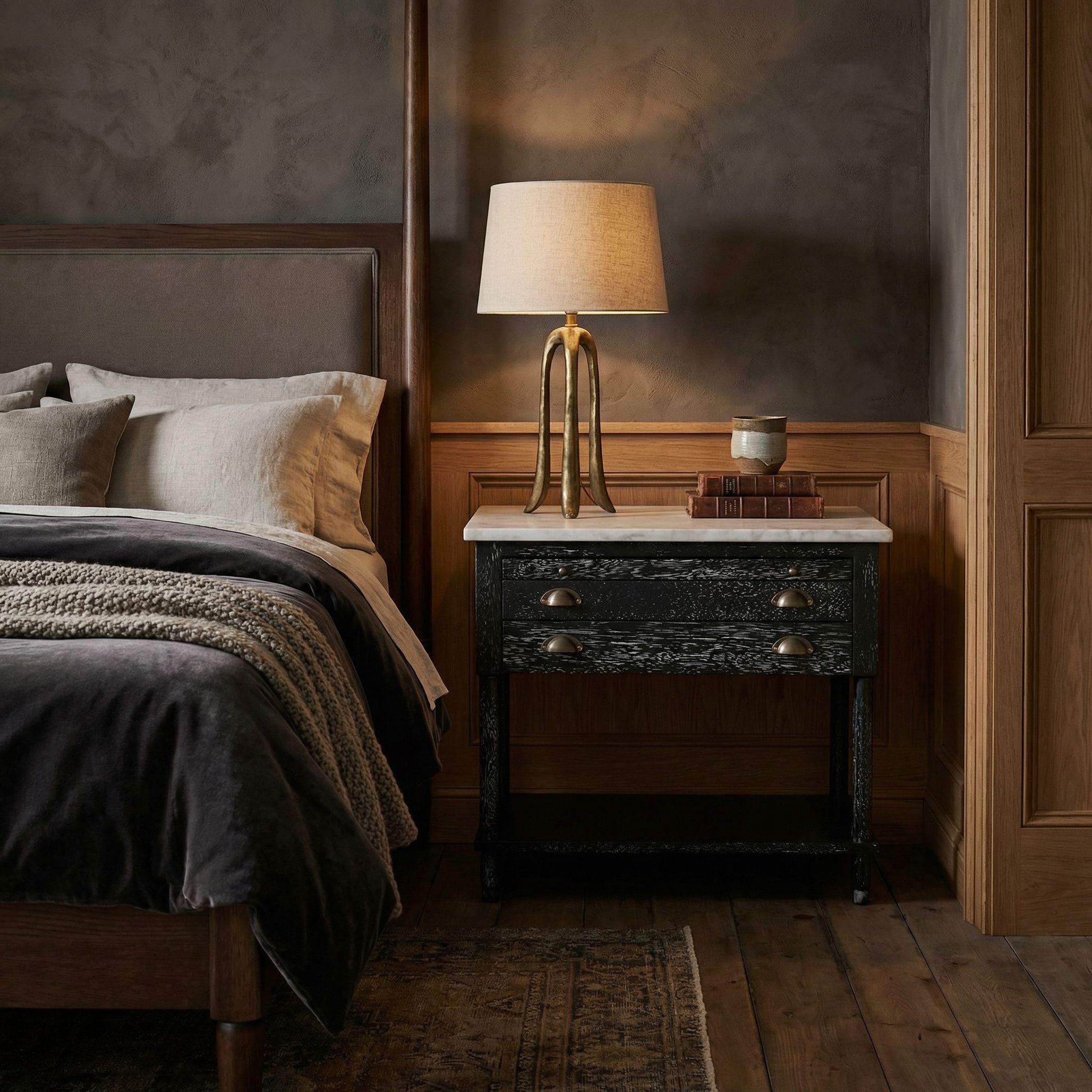 Artemio Side Table with Marble Top
