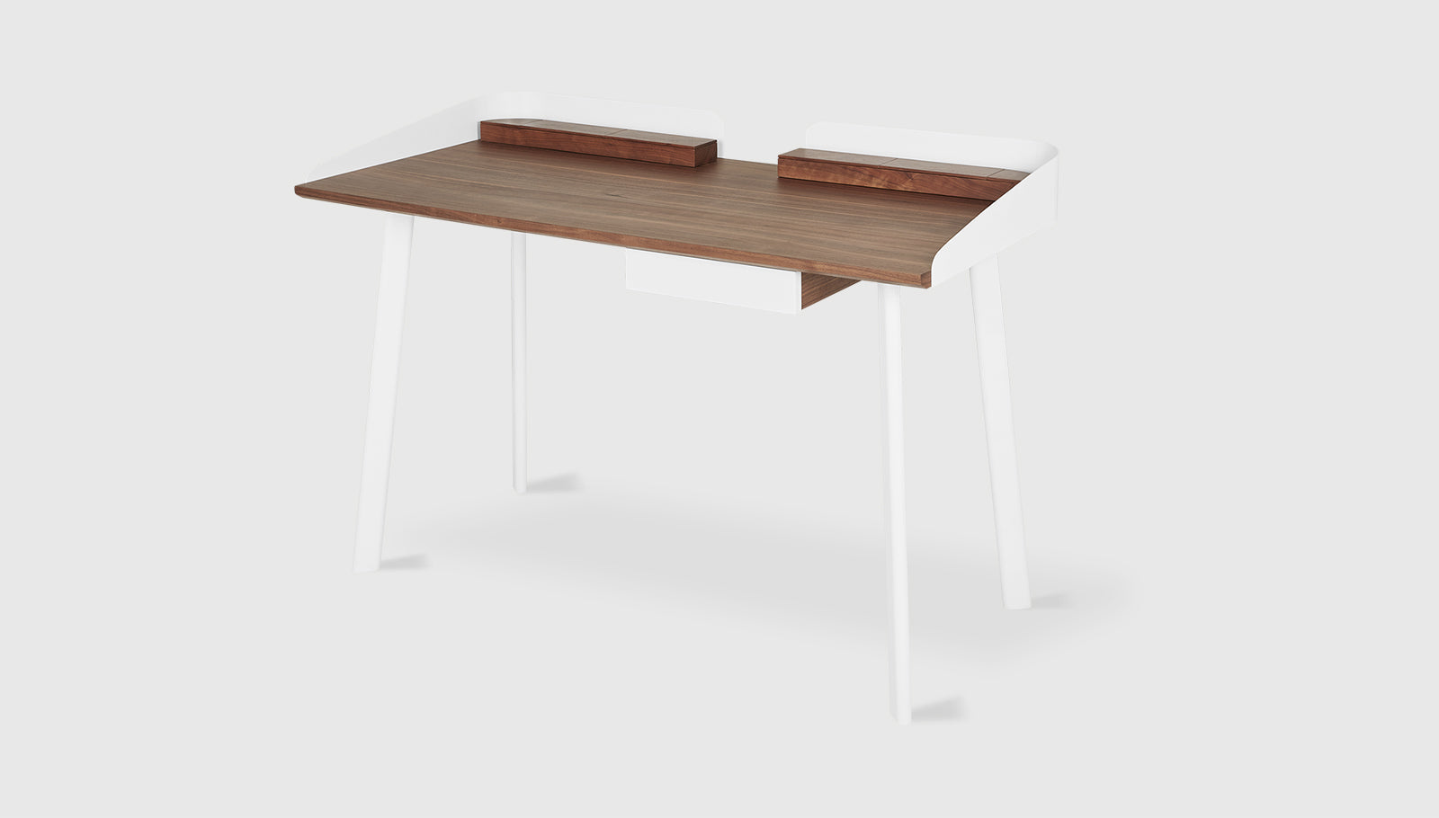 Gander Desk (Online Only) Natural Walnut / WhiteDesk Gus*  Natural Walnut White  Four Hands, Mid Century Modern Furniture, Old Bones Furniture Company, Old Bones Co, Modern Mid Century, Designer Furniture, https://www.oldbonesco.com/