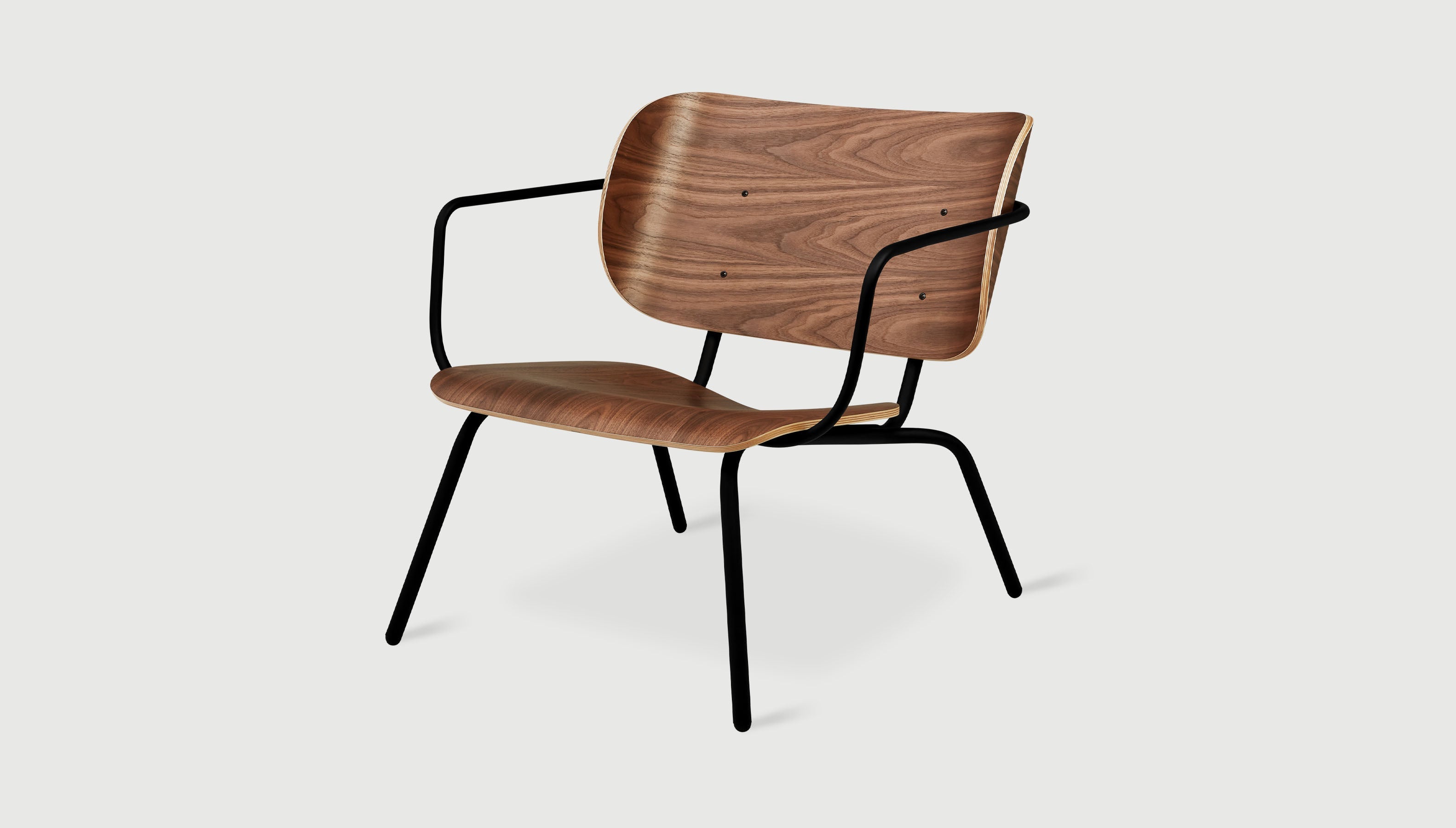 Bantam Lounge Chair Natural Walnut / BlackLounge Chair Gus*  Natural Walnut Black  Four Hands, Mid Century Modern Furniture, Old Bones Furniture Company, Old Bones Co, Modern Mid Century, Designer Furniture, https://www.oldbonesco.com/