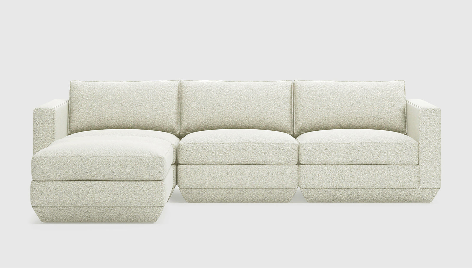Podium Modular 4PC Sectional Sectionals Gus*     Four Hands, Mid Century Modern Furniture, Old Bones Furniture Company, Old Bones Co, Modern Mid Century, Designer Furniture, https://www.oldbonesco.com/