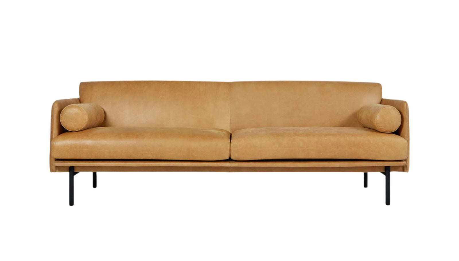 Foundry Sofa Canyon Whiskey Leather / BlackSofa Gus*  Canyon Whiskey Leather Black  Four Hands, Mid Century Modern Furniture, Old Bones Furniture Company, Old Bones Co, Modern Mid Century, Designer Furniture, https://www.oldbonesco.com/