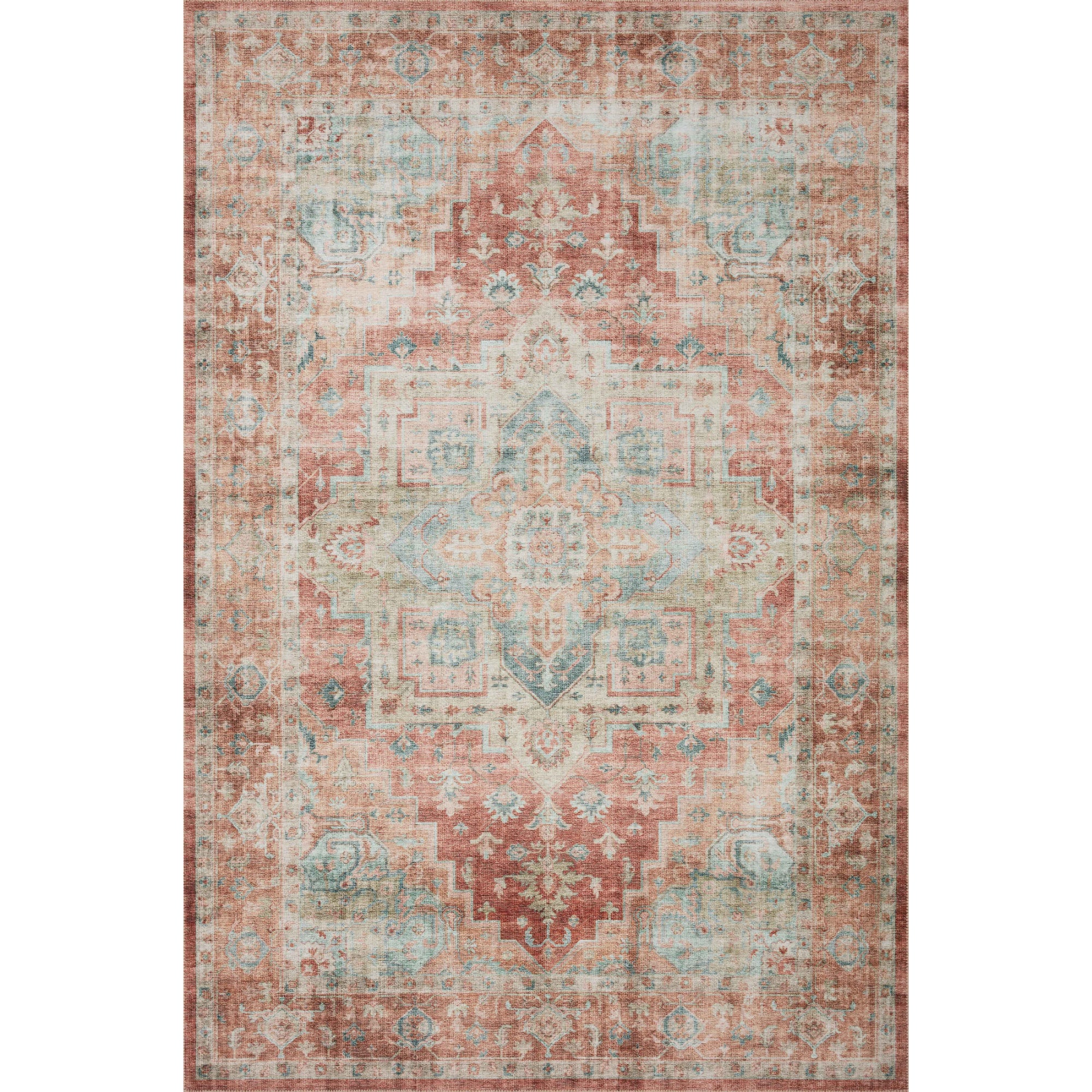 Loloi Heidi Terracotta/Aqua Rug