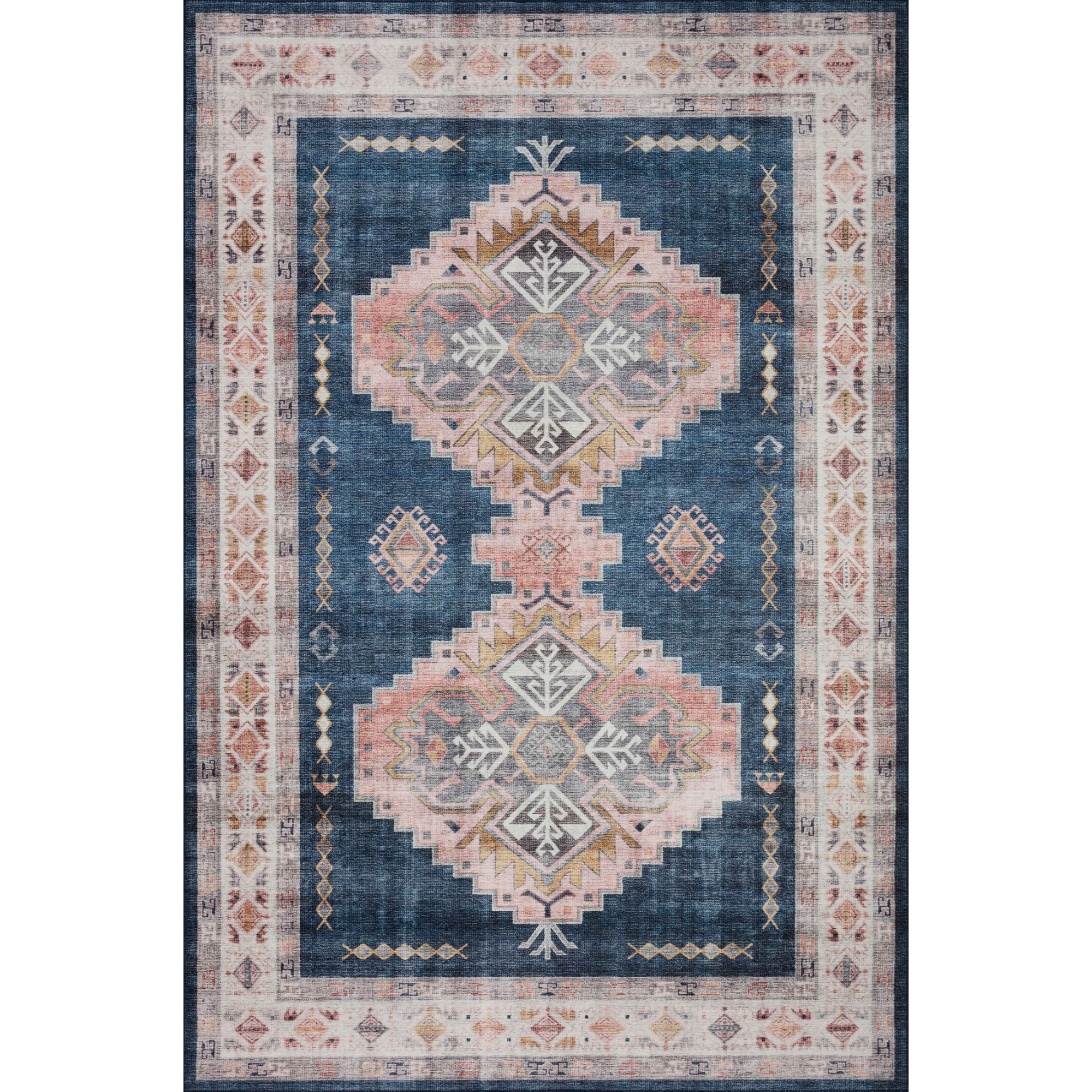 Loloi Heidi Denim/Blush Rug