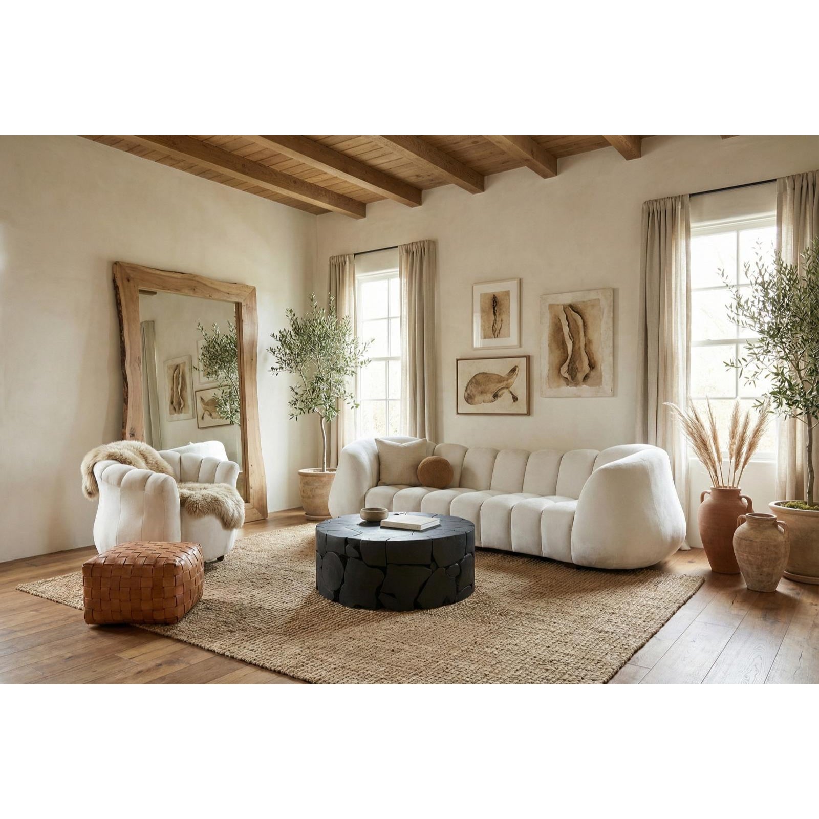 Teak Chunk Round Coffee Table