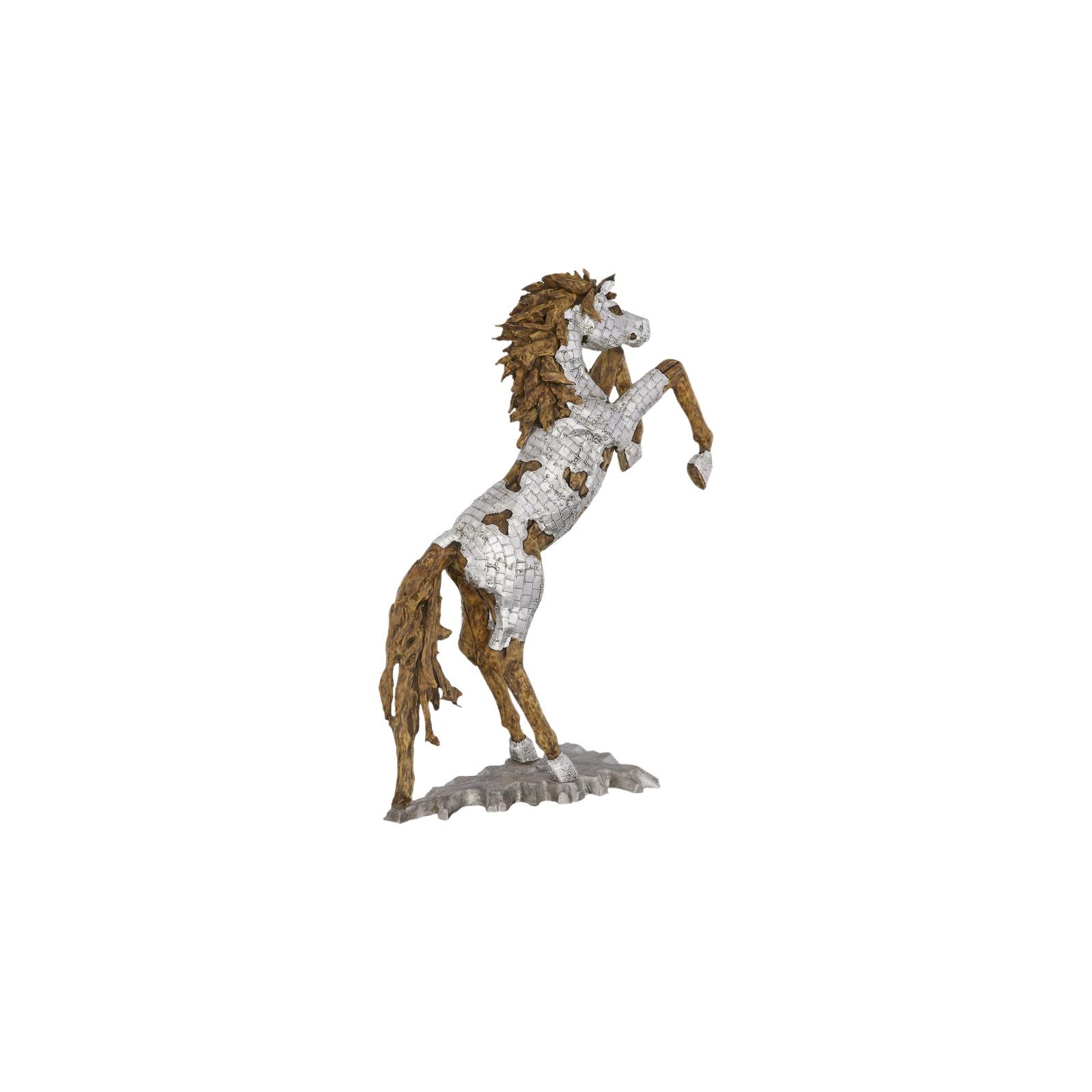 Mustang Rearing Horse Armored Sculpture