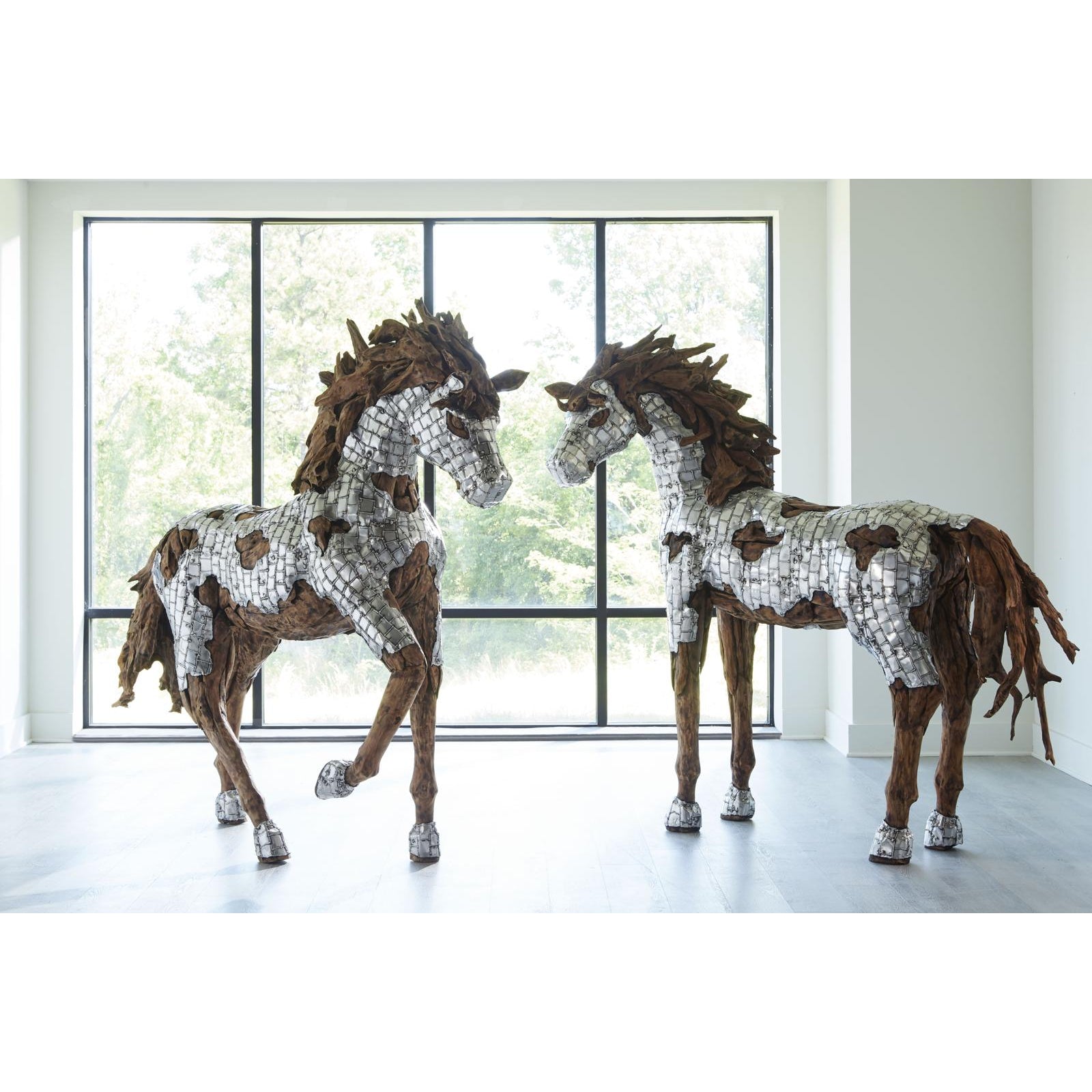 Mustang Standing Horse Armored Sculpture