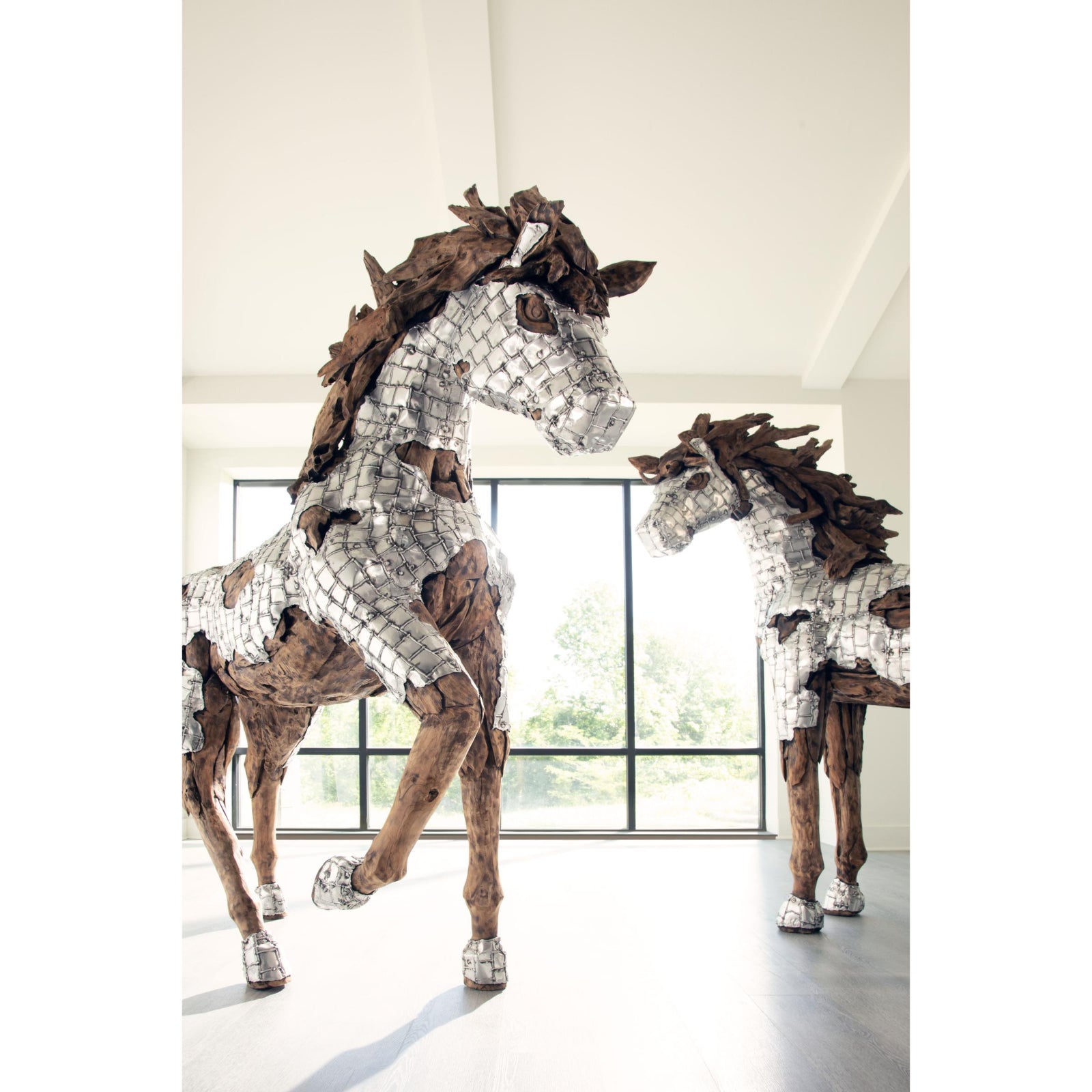 Mustang Galloping Horse Armored Sculpture