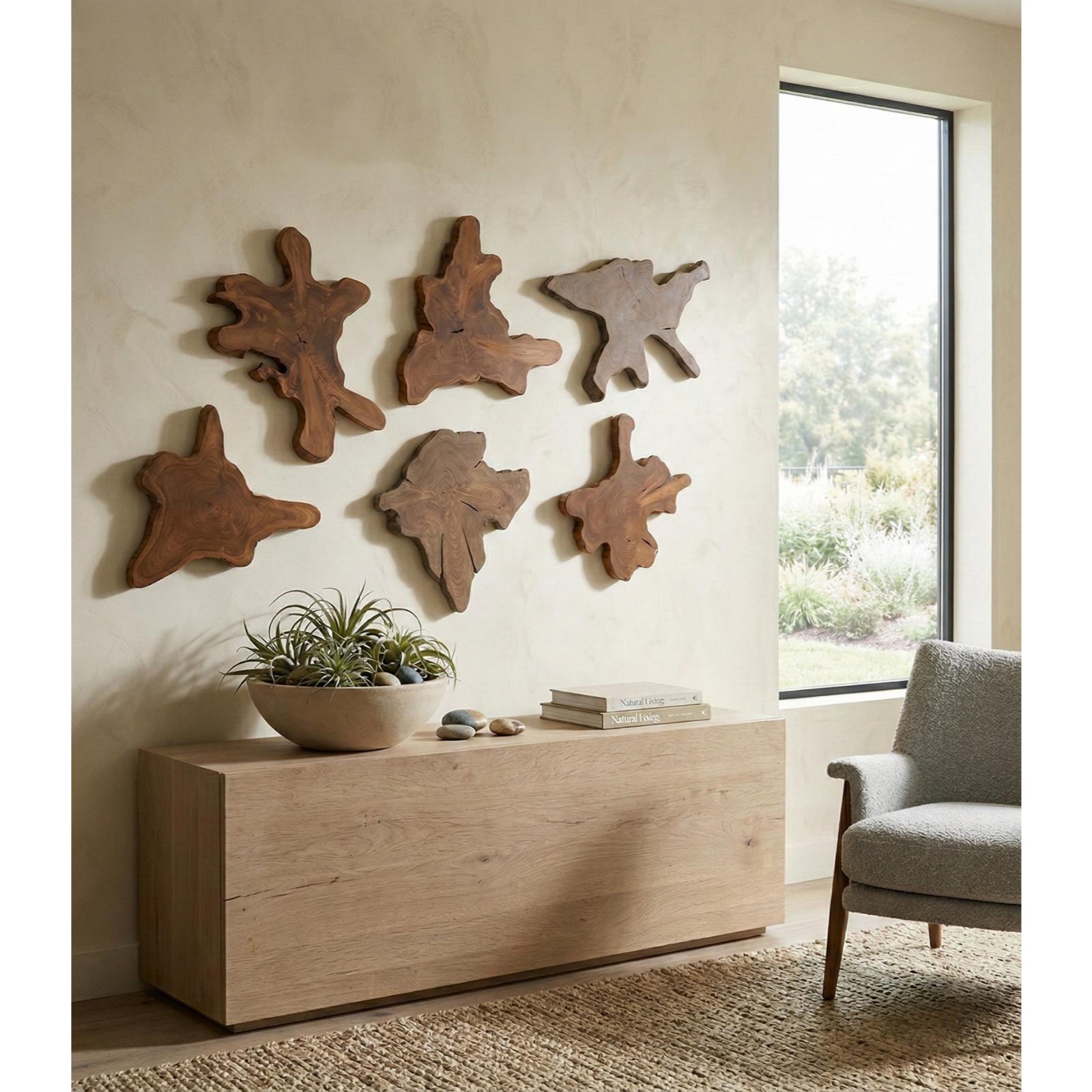 Freeform Teak Wall Slice