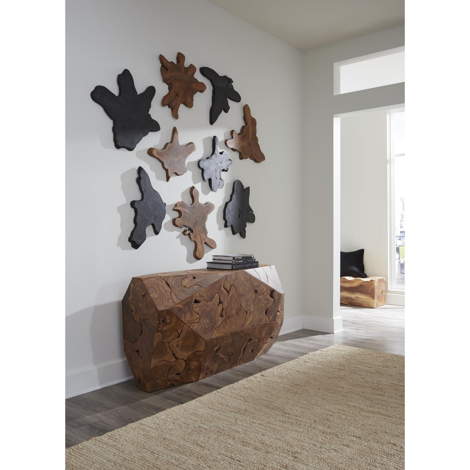 Freeform Teak Wall Slice